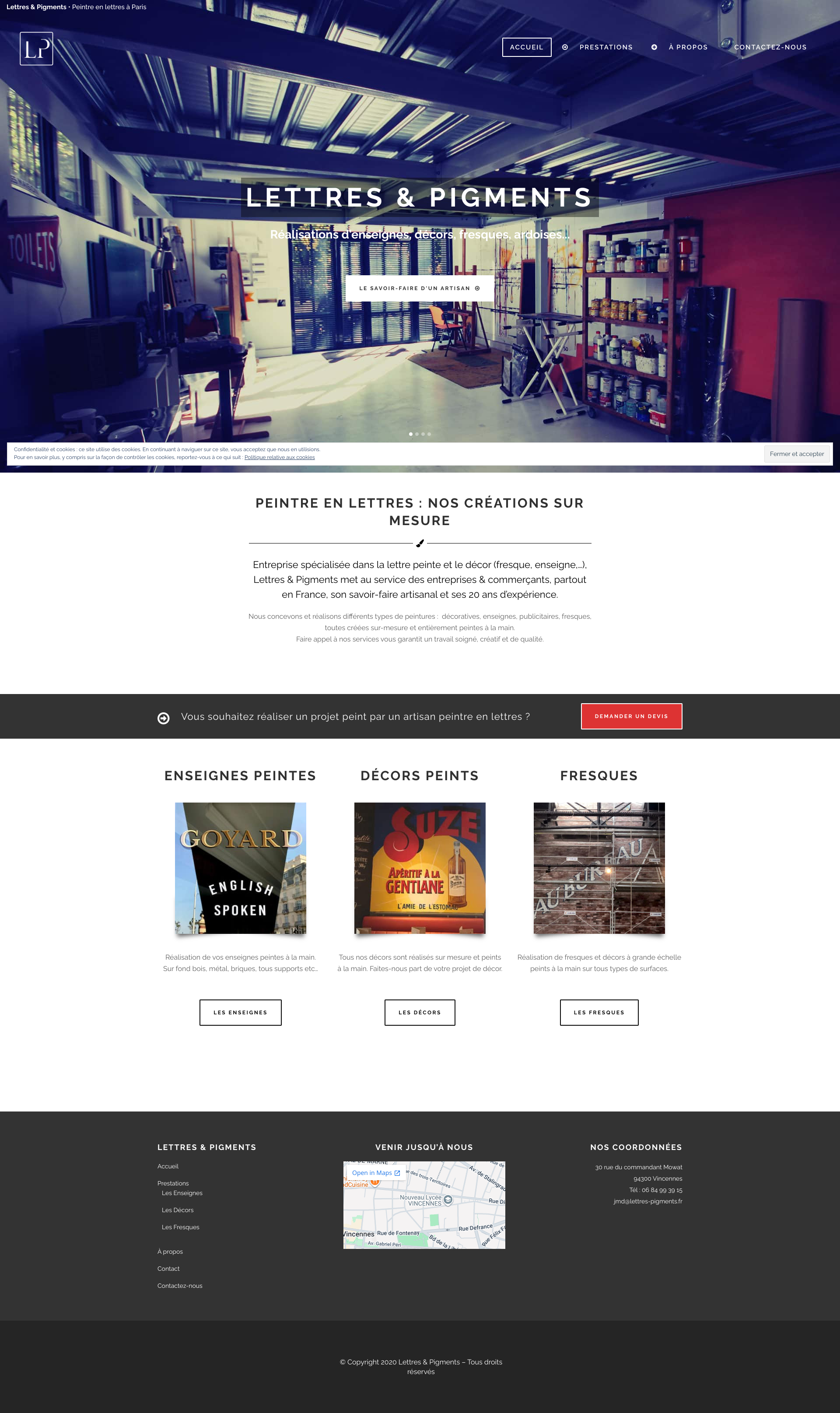 Aperçu du site
