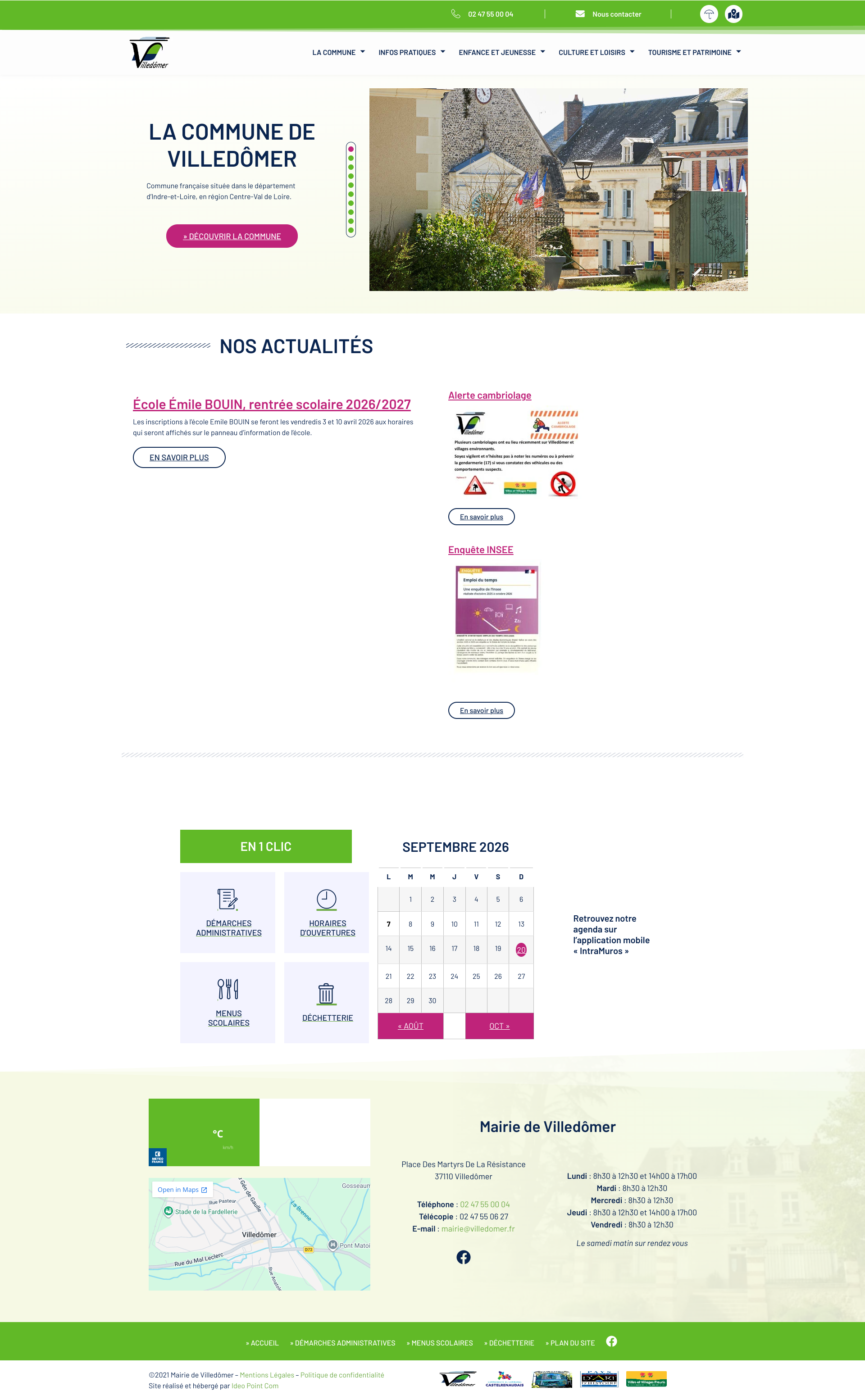 Aperçu du site