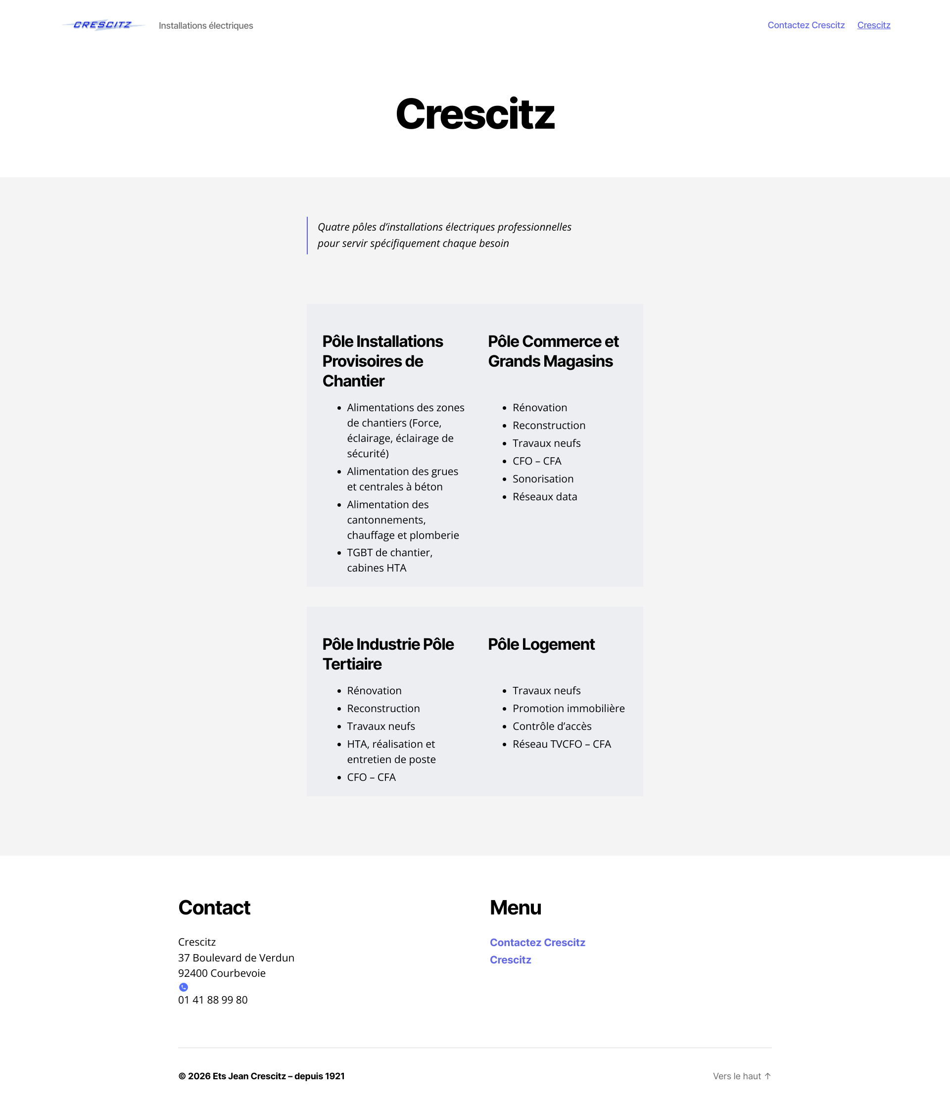 Aperçu du site