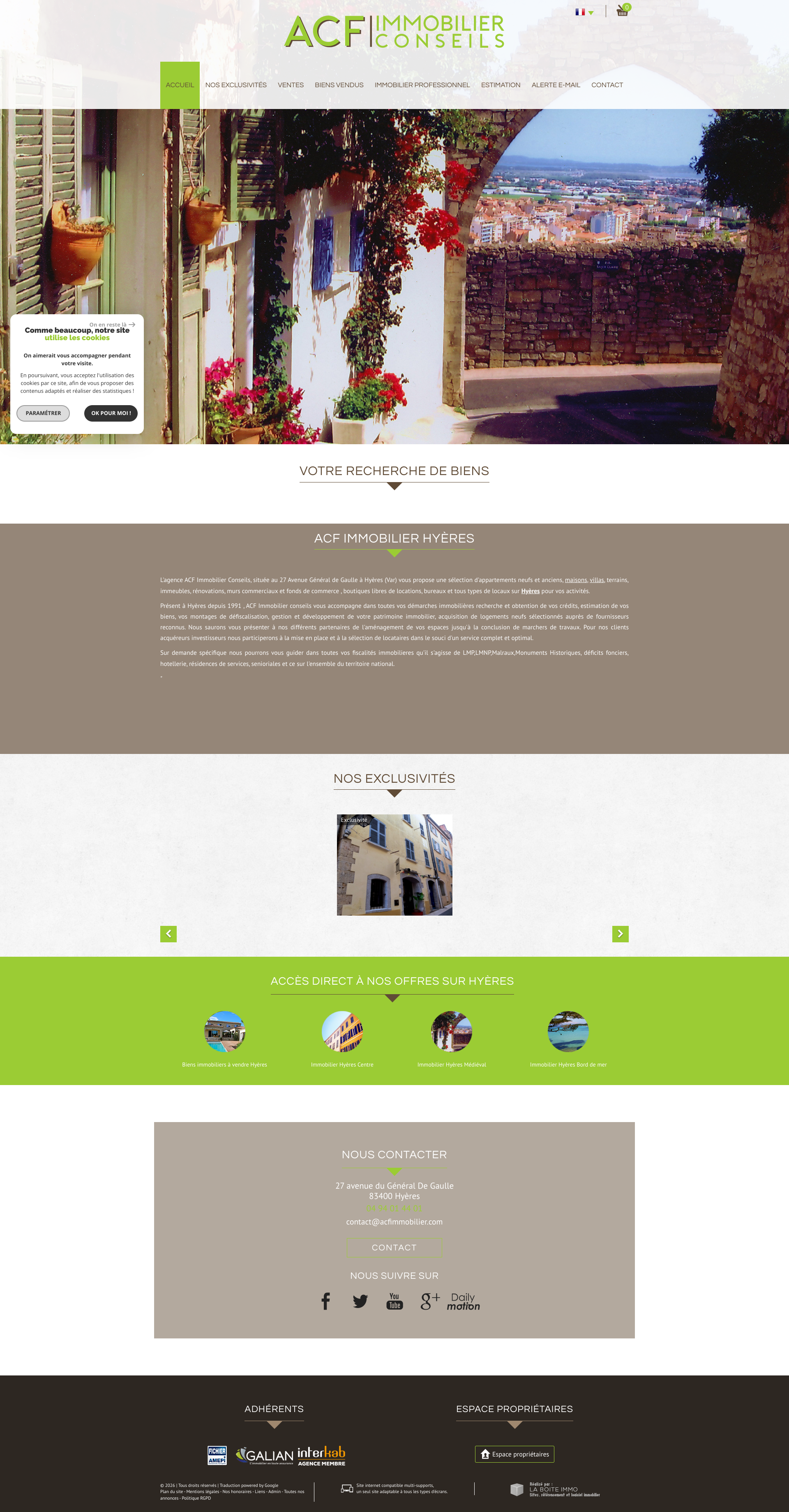 Aperçu du site