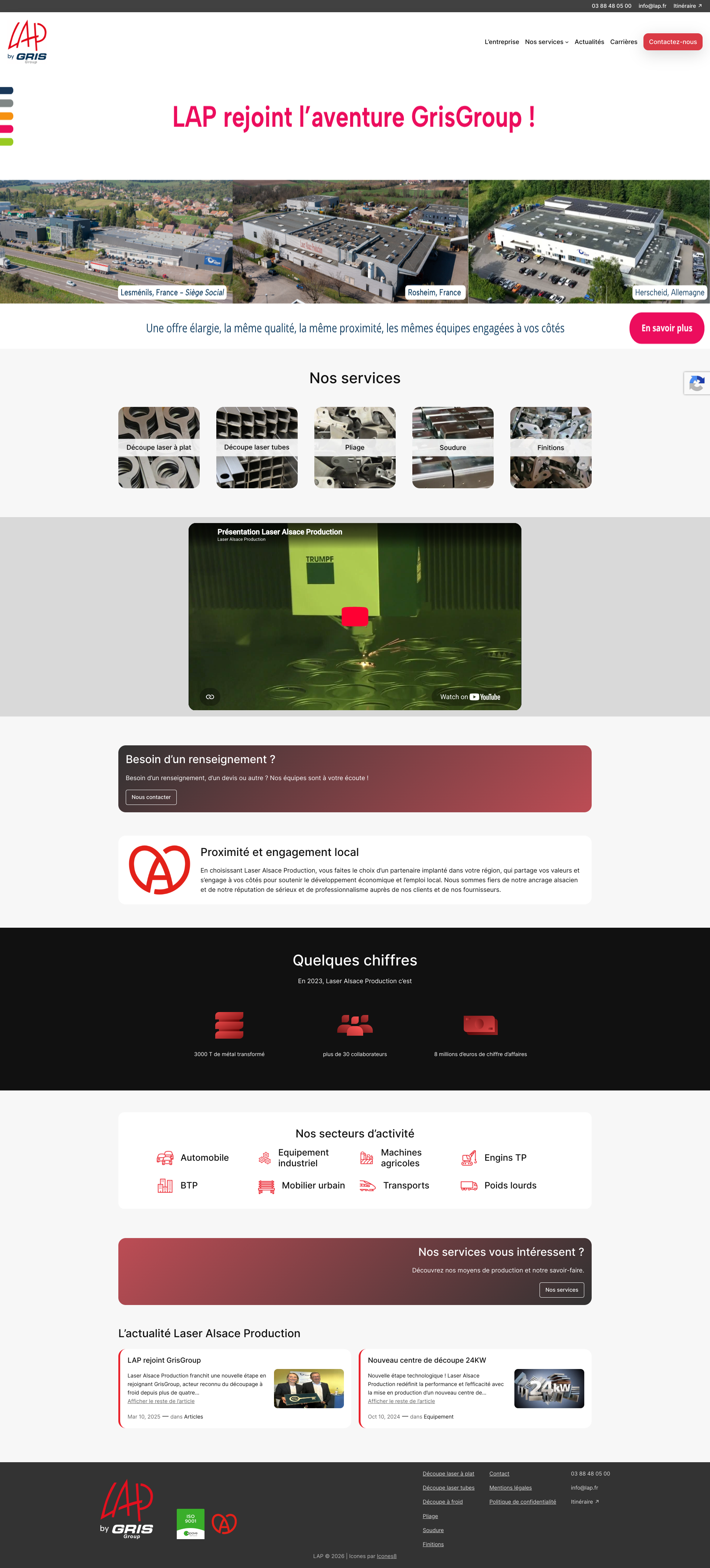 Aperçu du site