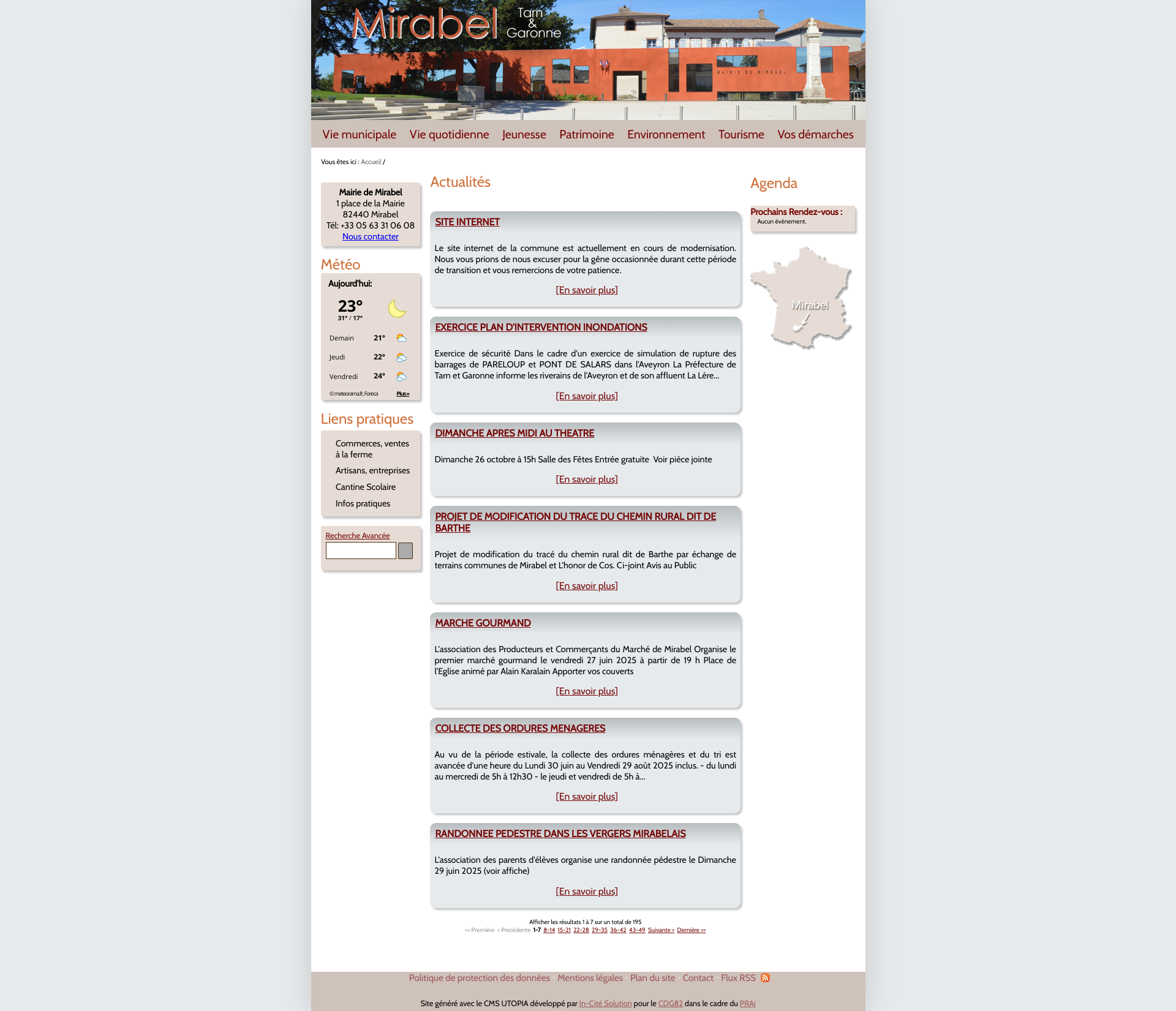 Aperçu du site