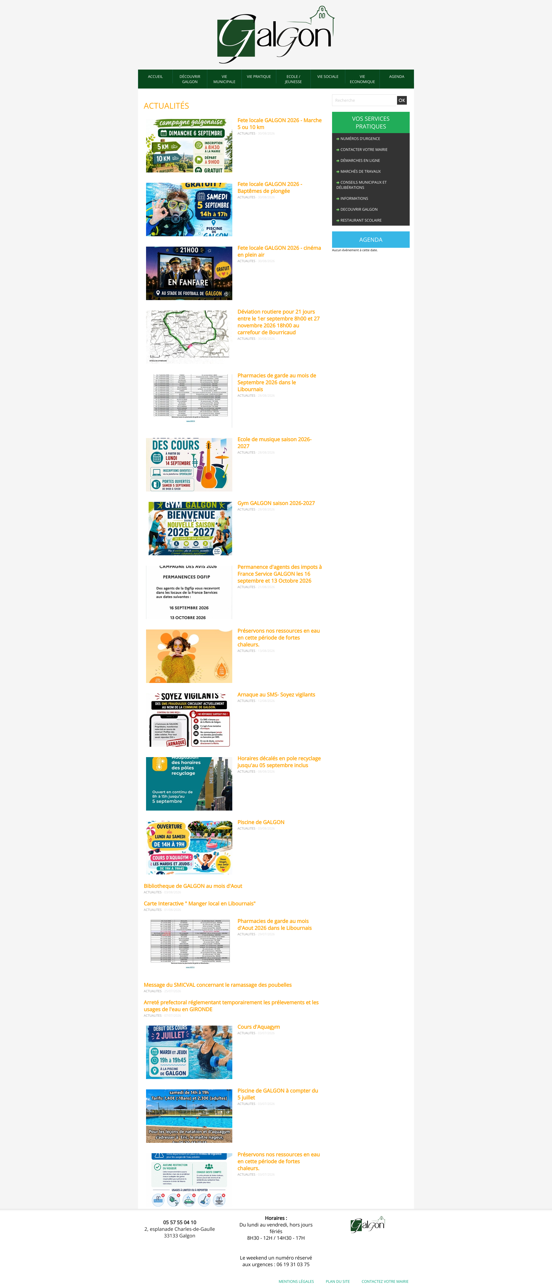 Aperçu du site