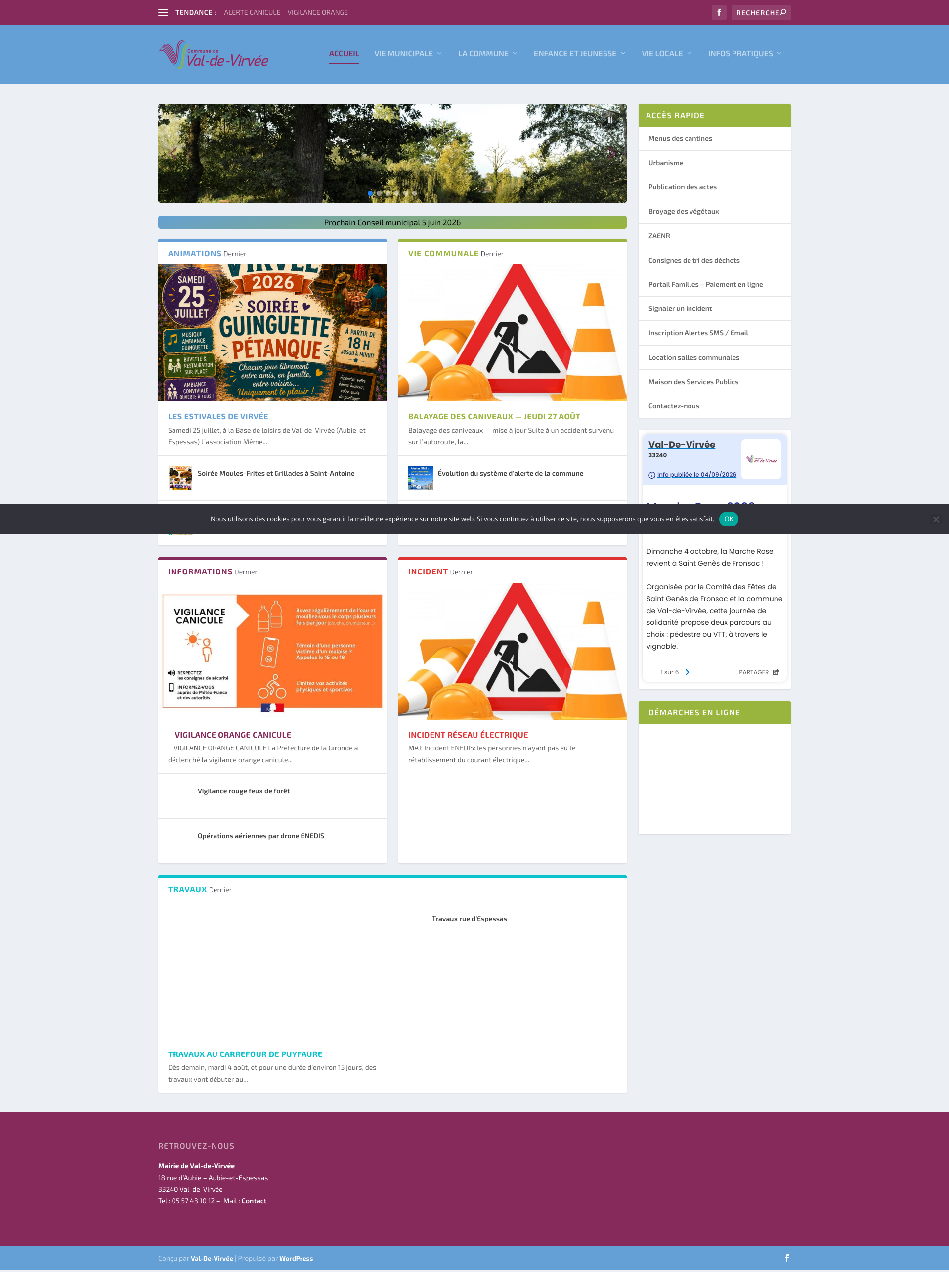 Aperçu du site