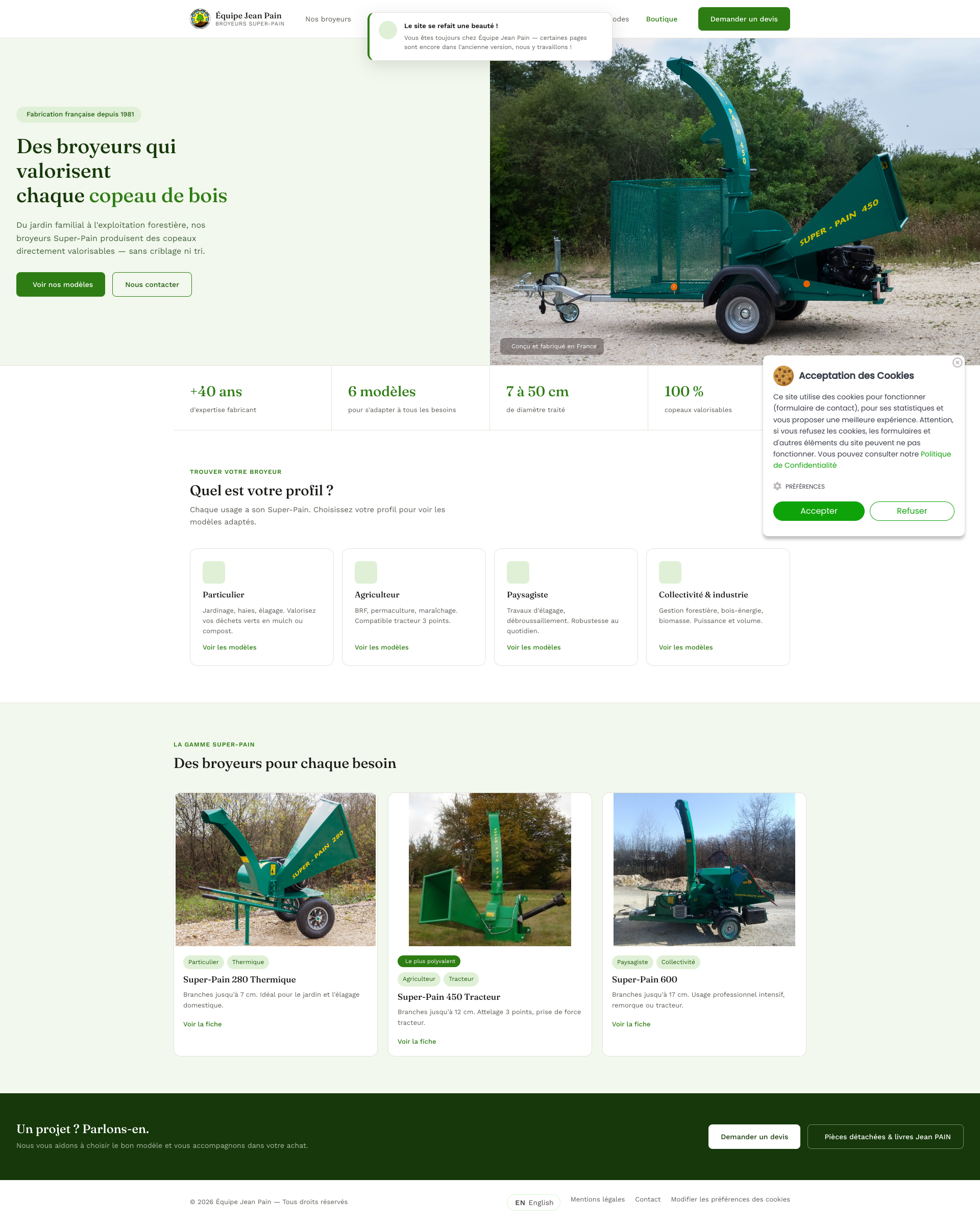 Aperçu du site