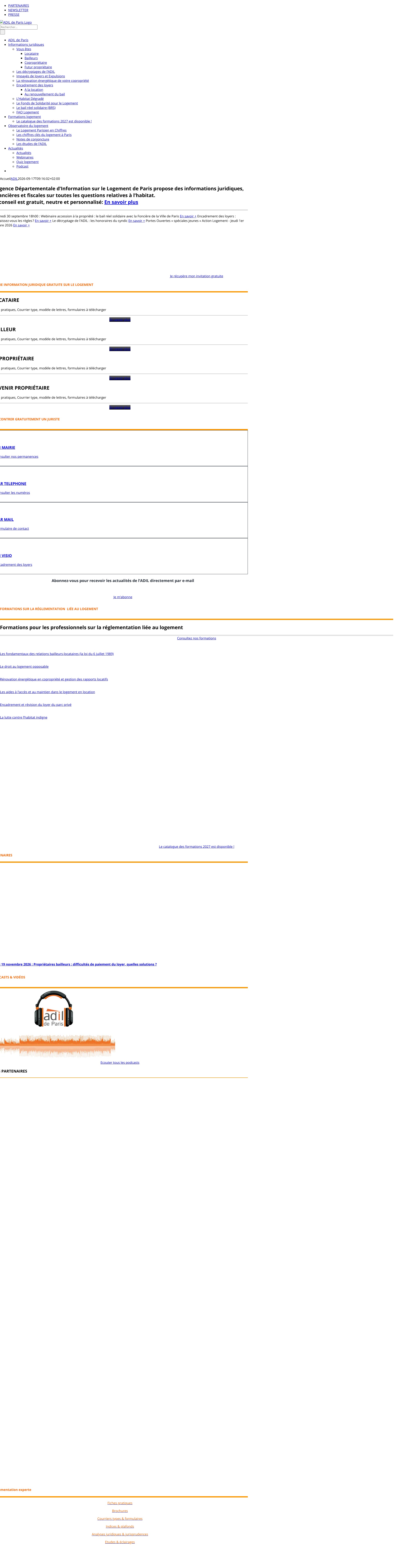 Aperçu du site