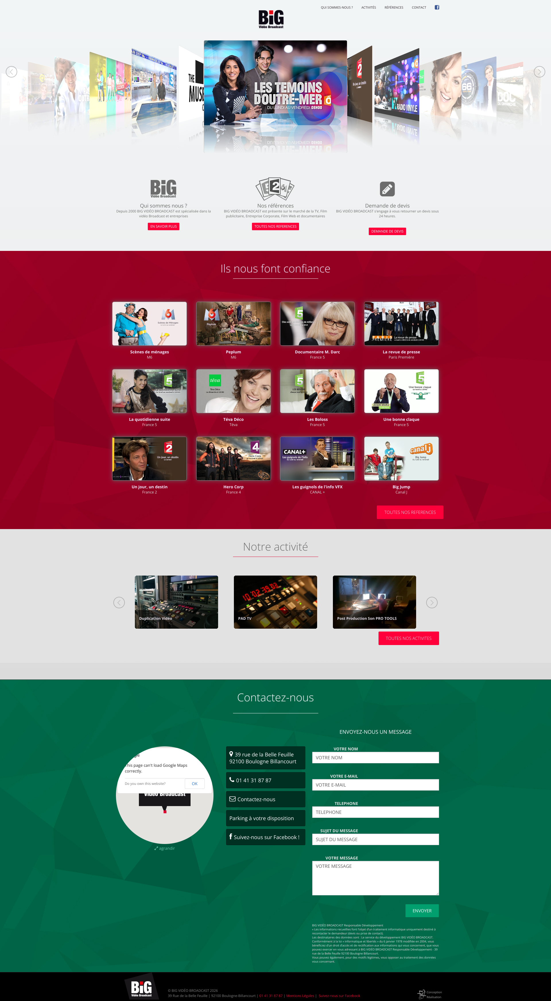 Aperçu du site