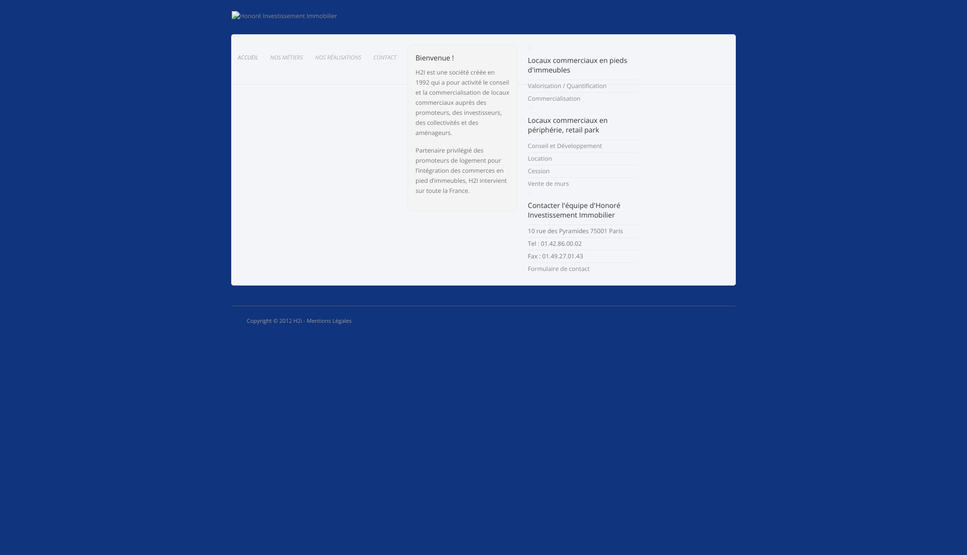 Aperçu du site