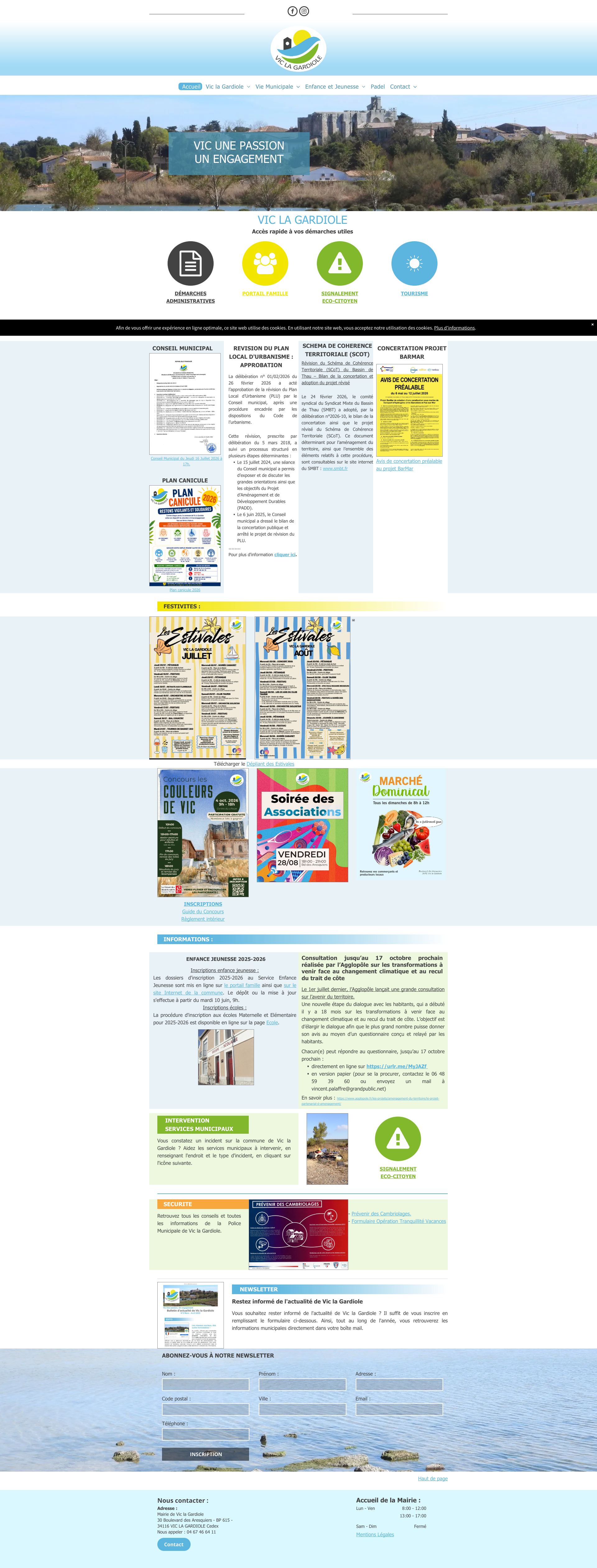 Aperçu du site