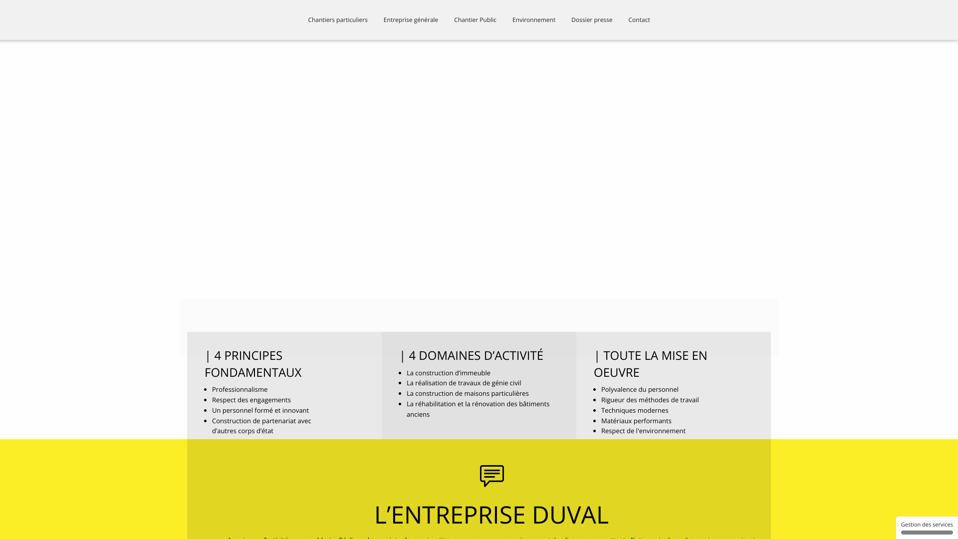 Aperçu du site