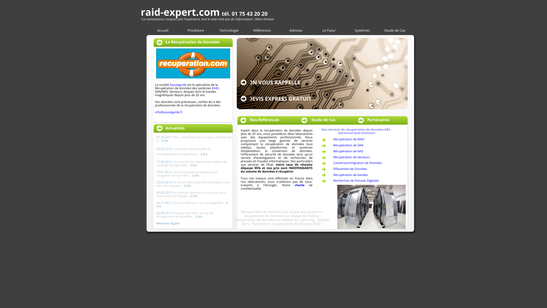 Aperçu du site