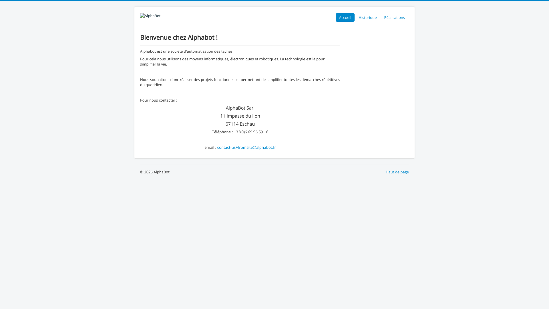 Aperçu du site