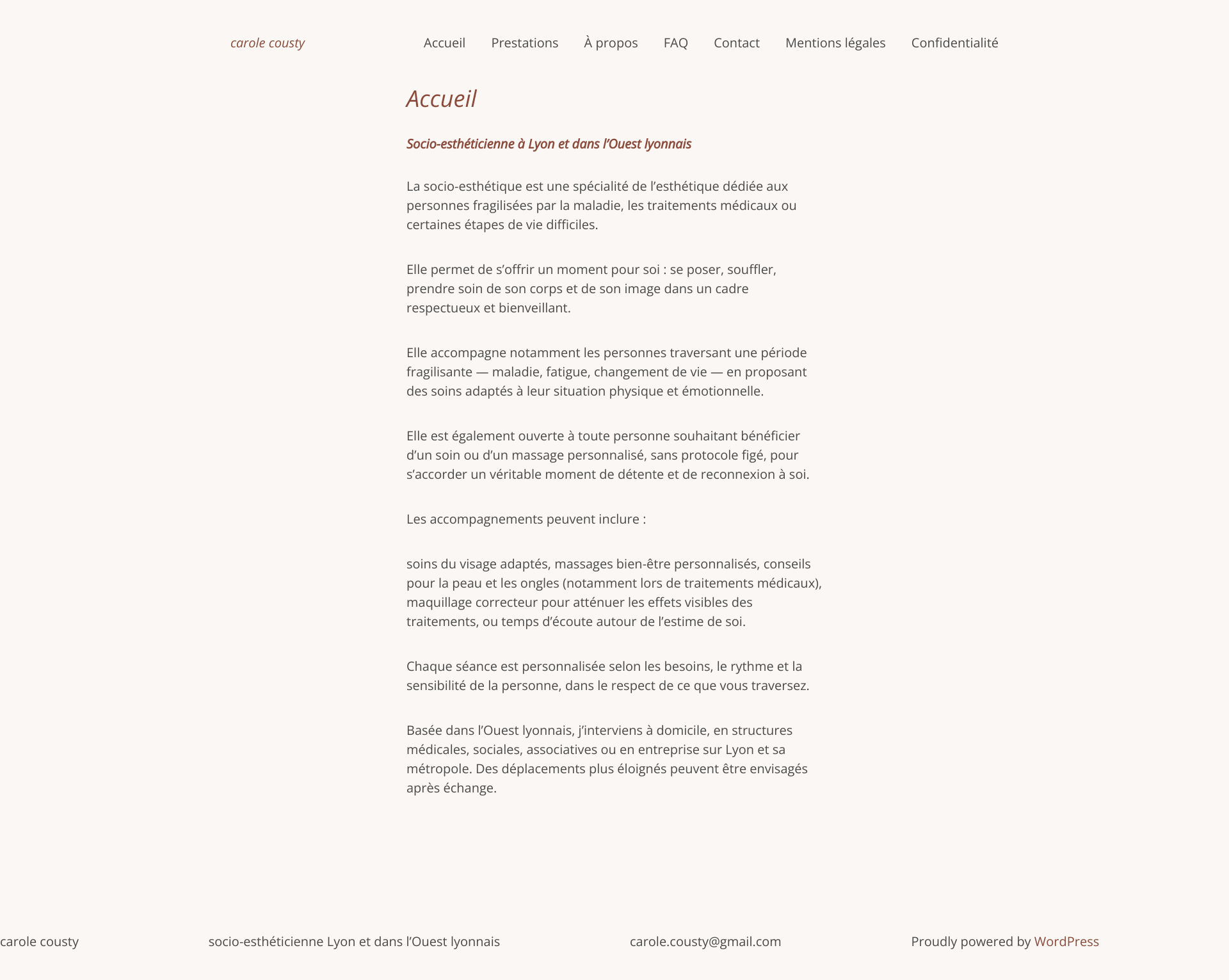 Aperçu du site