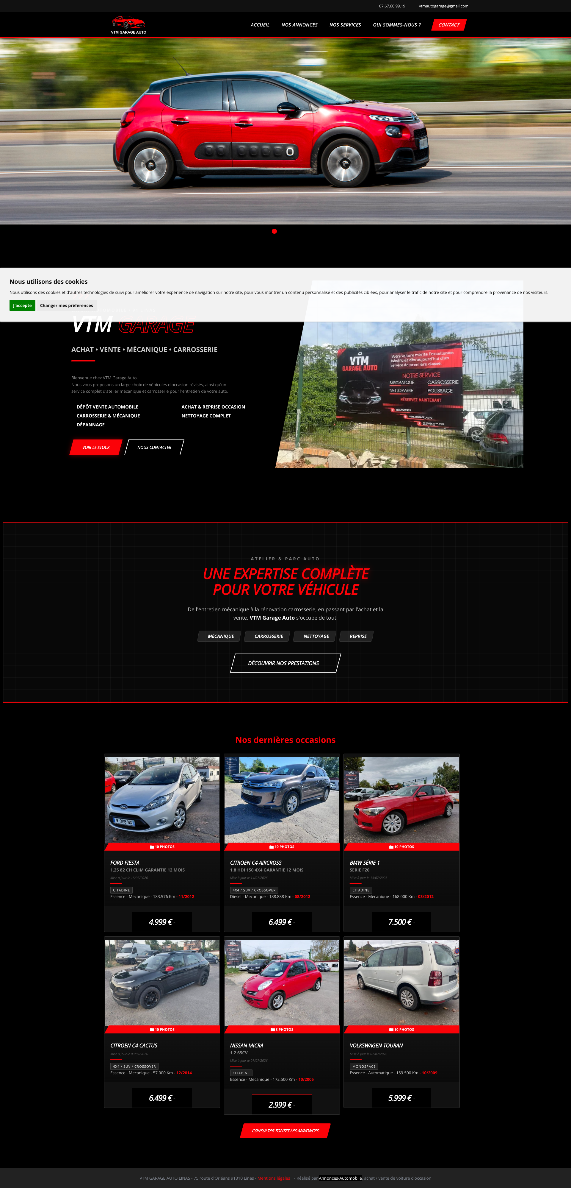 Aperçu du site