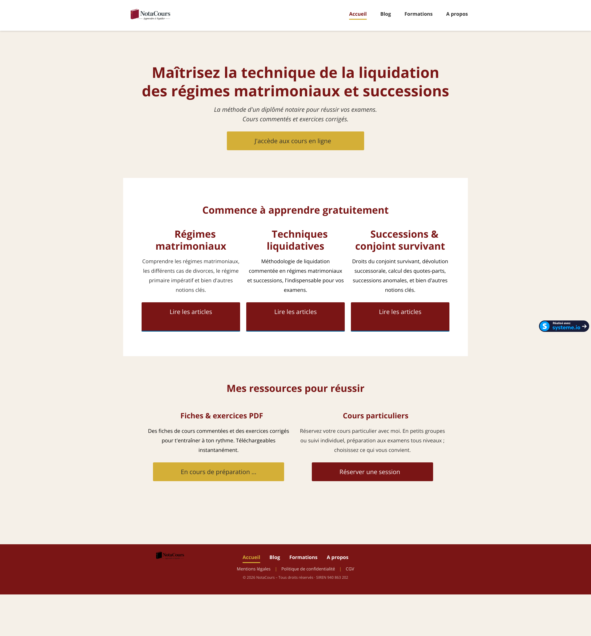 Aperçu du site
