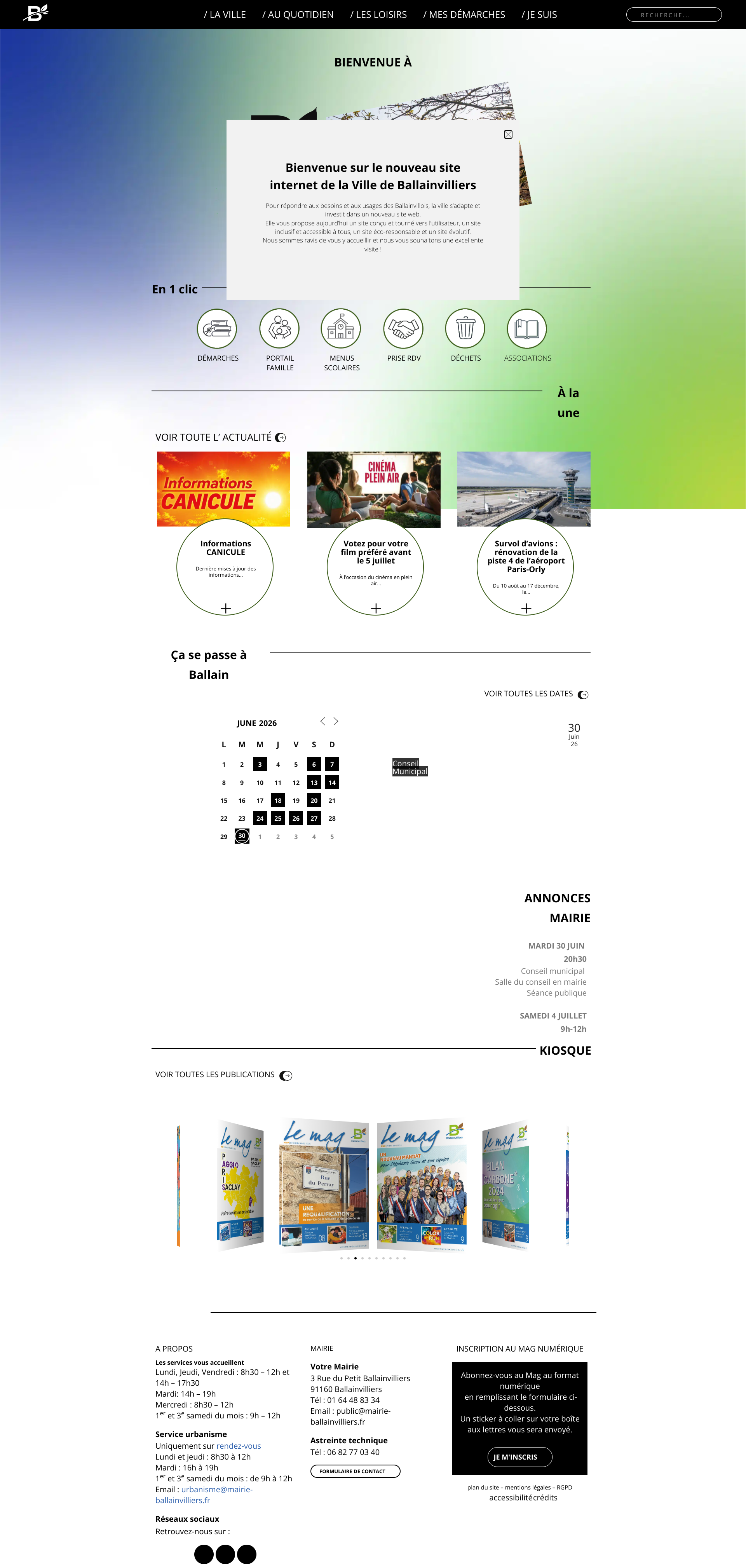 Aperçu du site