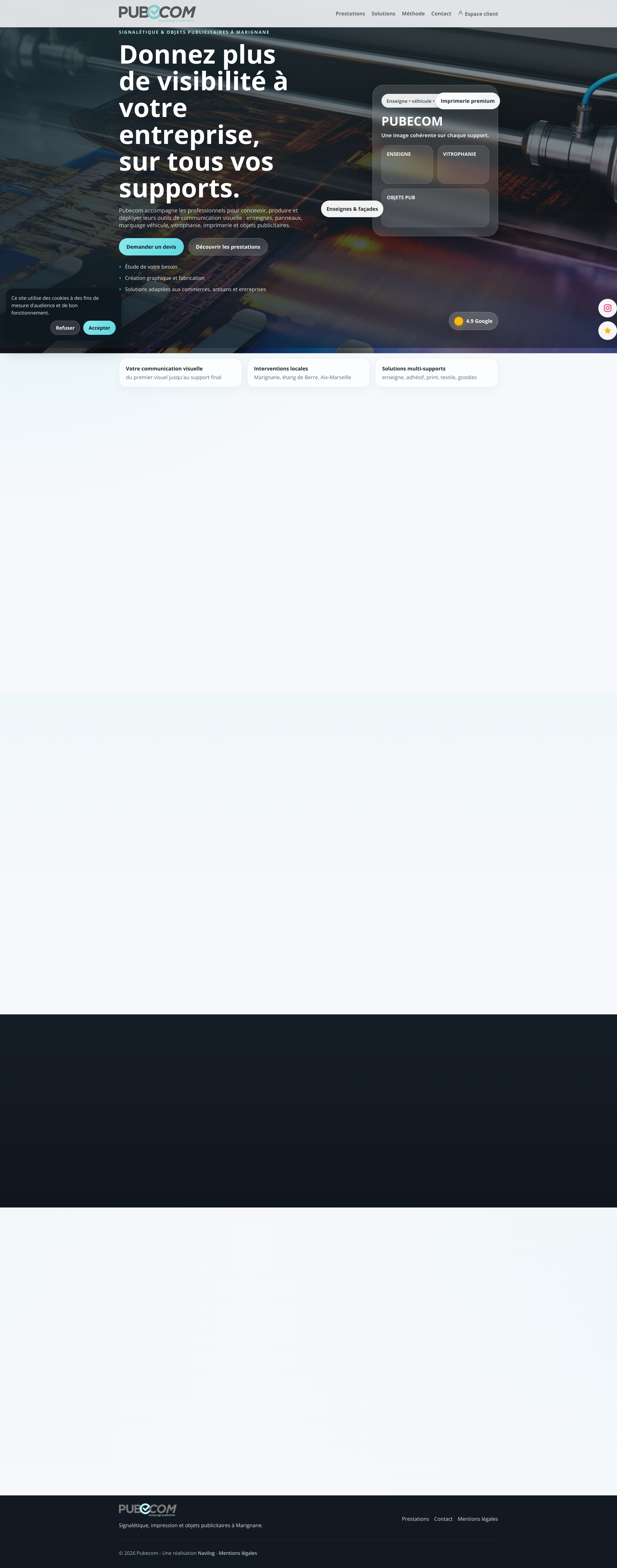 Aperçu du site