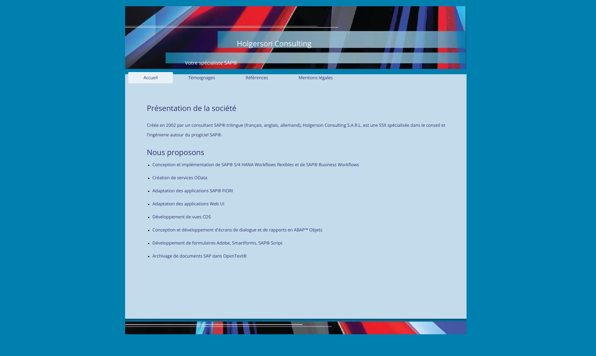 Aperçu du site