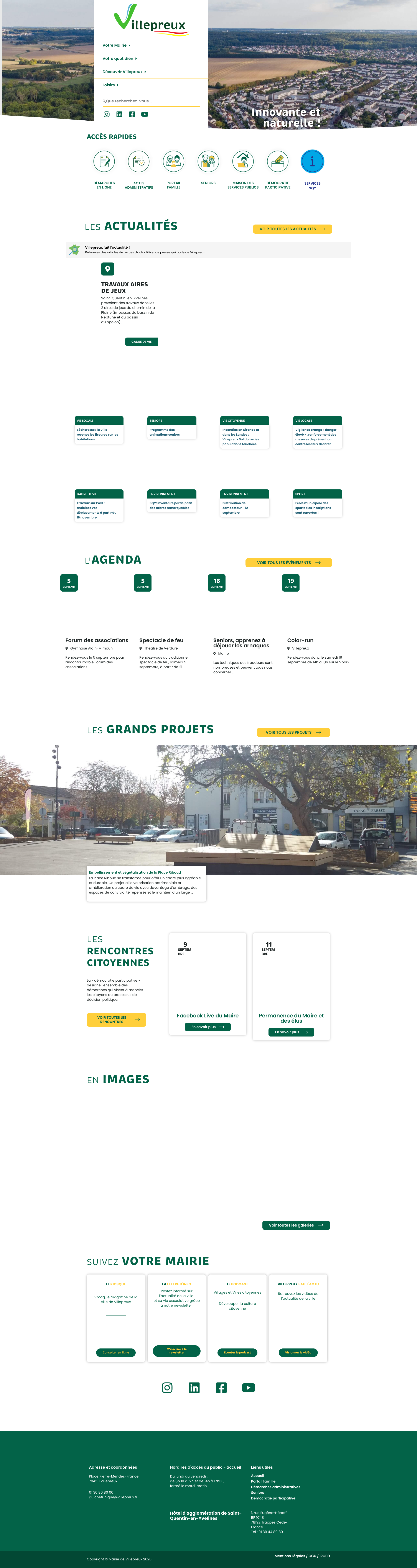 Aperçu du site