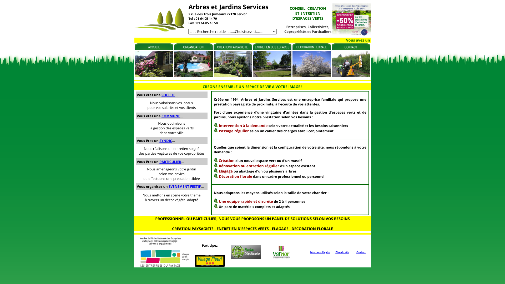 Aperçu du site