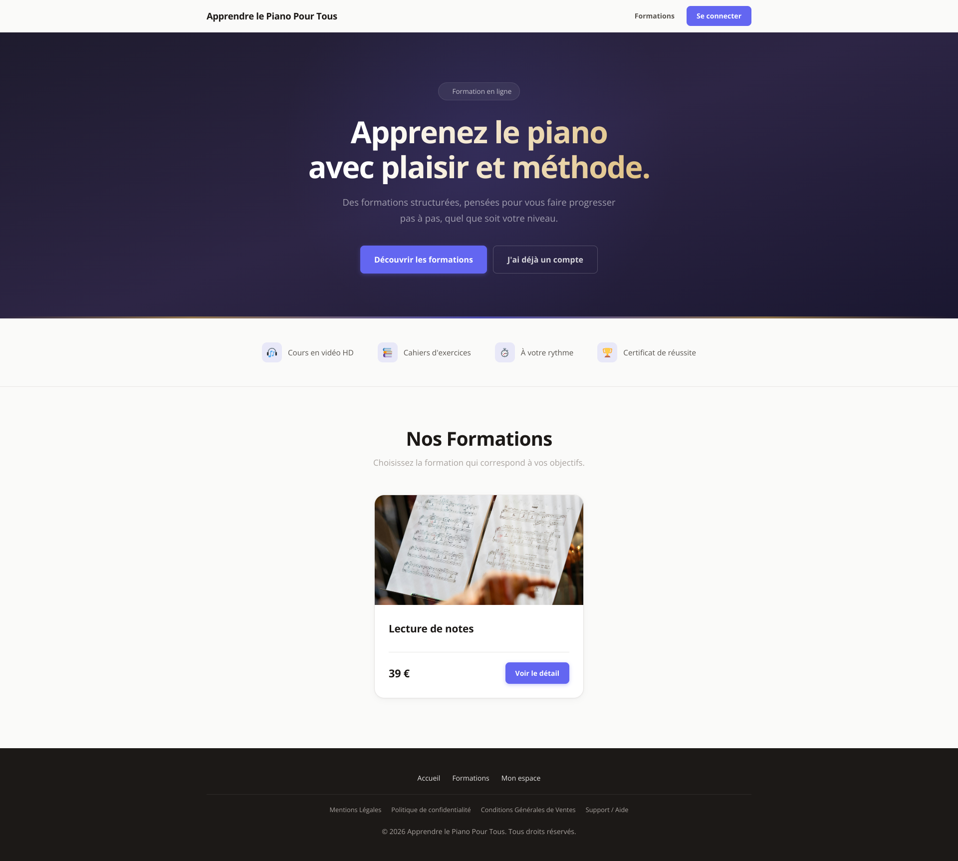 Aperçu du site