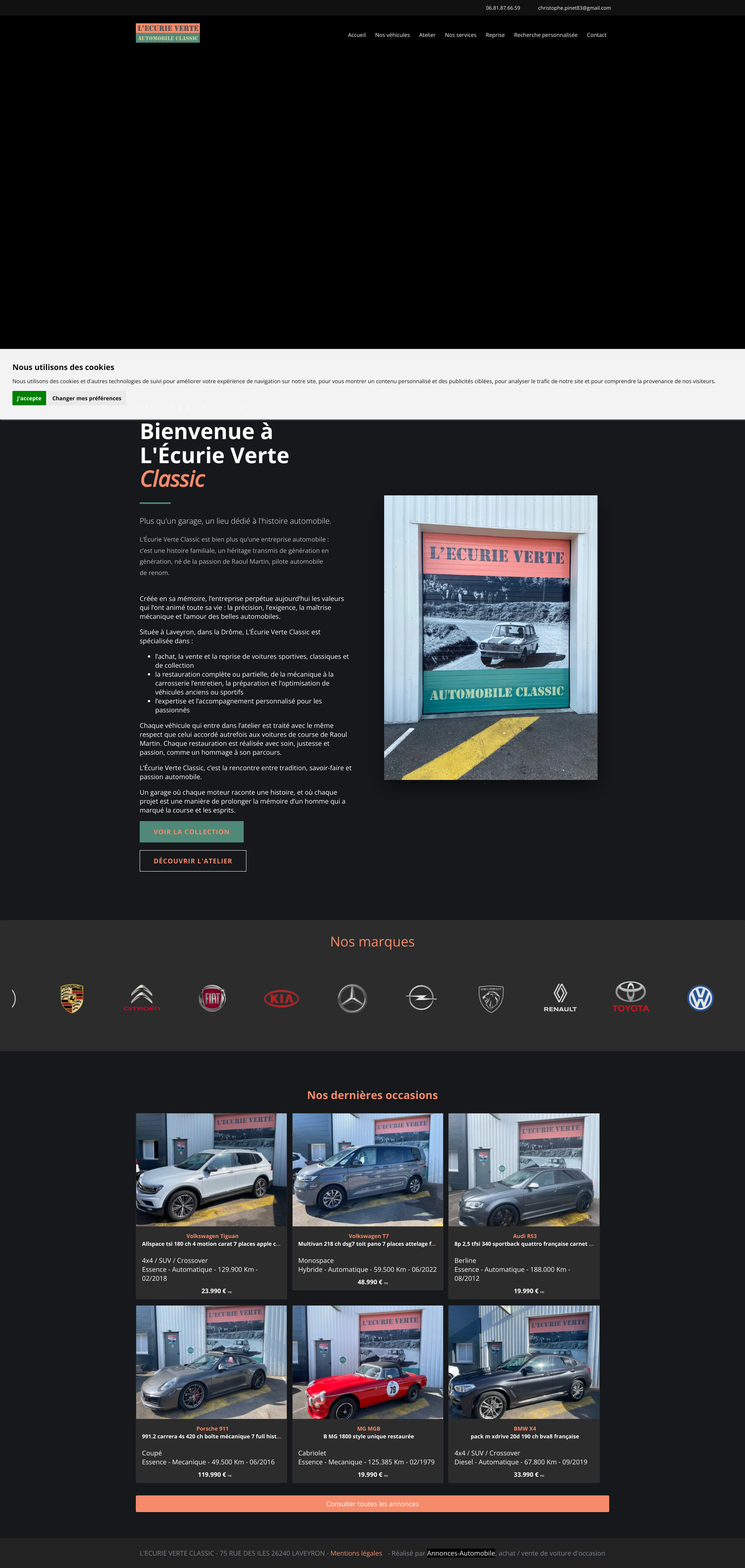 Aperçu du site