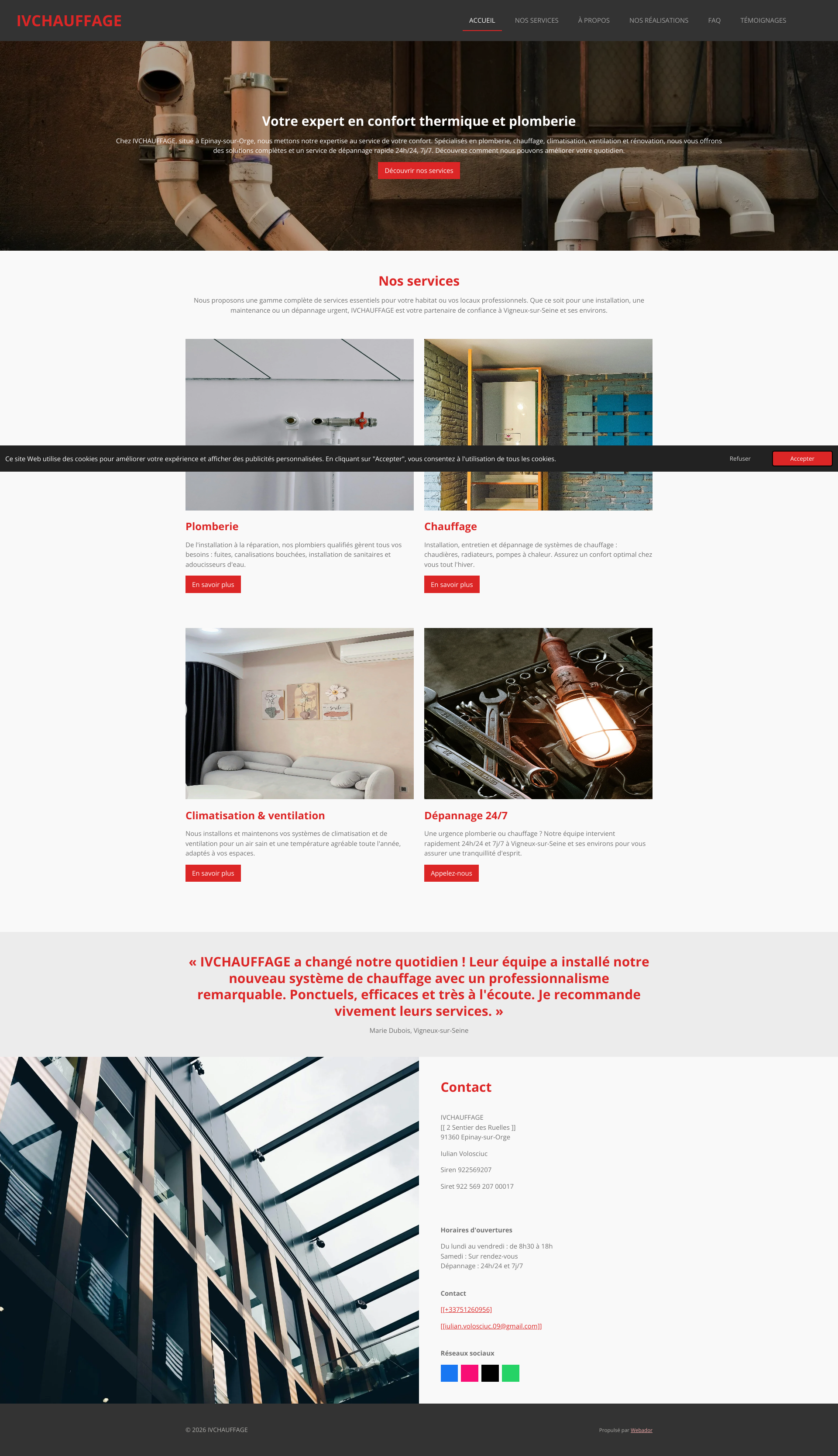 Aperçu du site