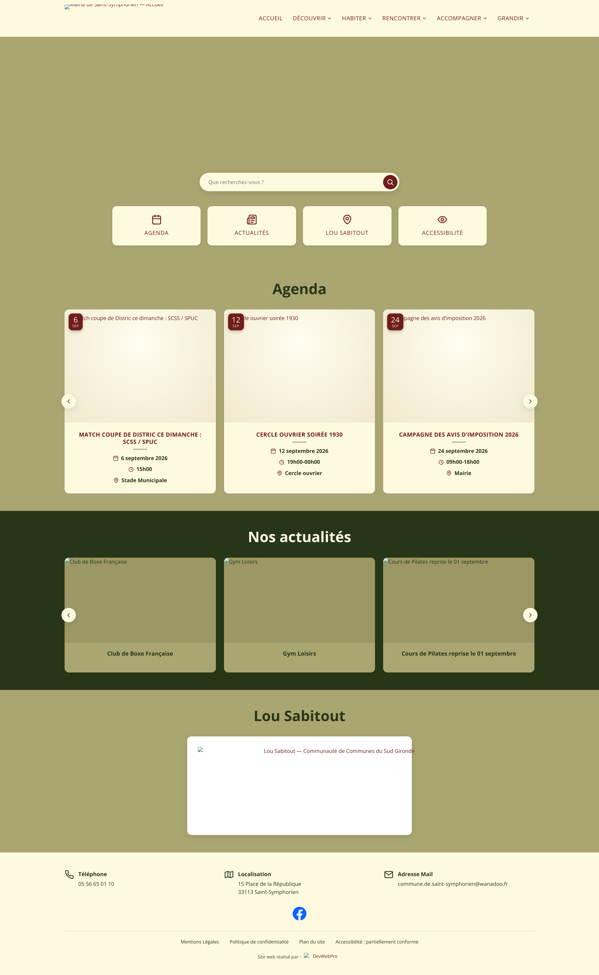 Aperçu du site