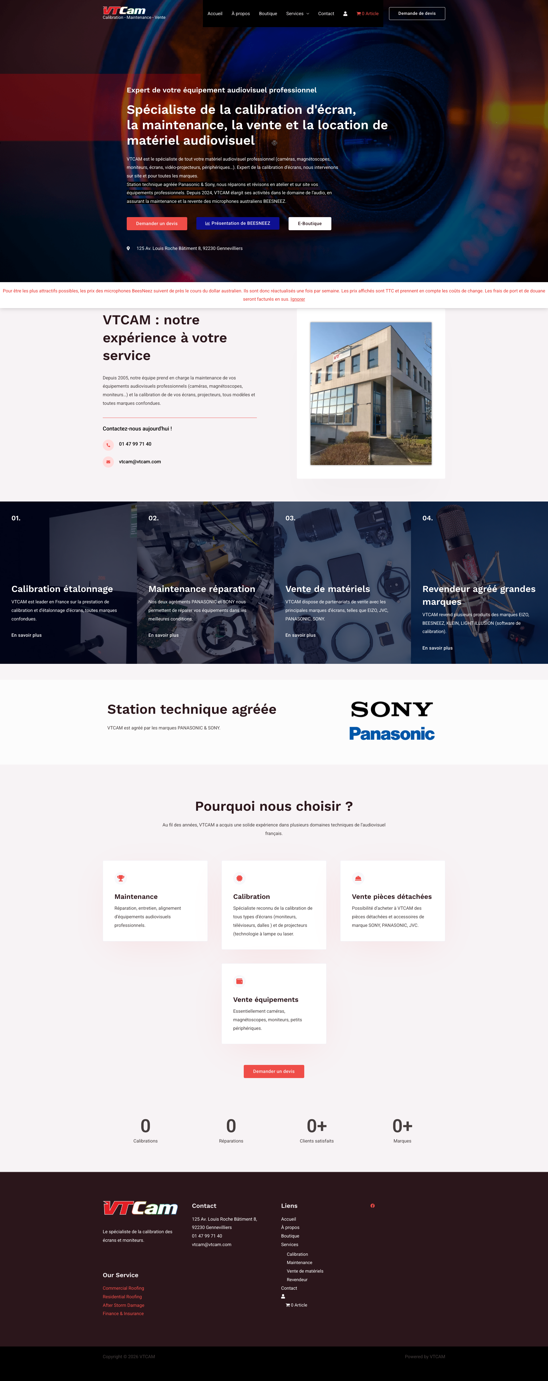 Aperçu du site