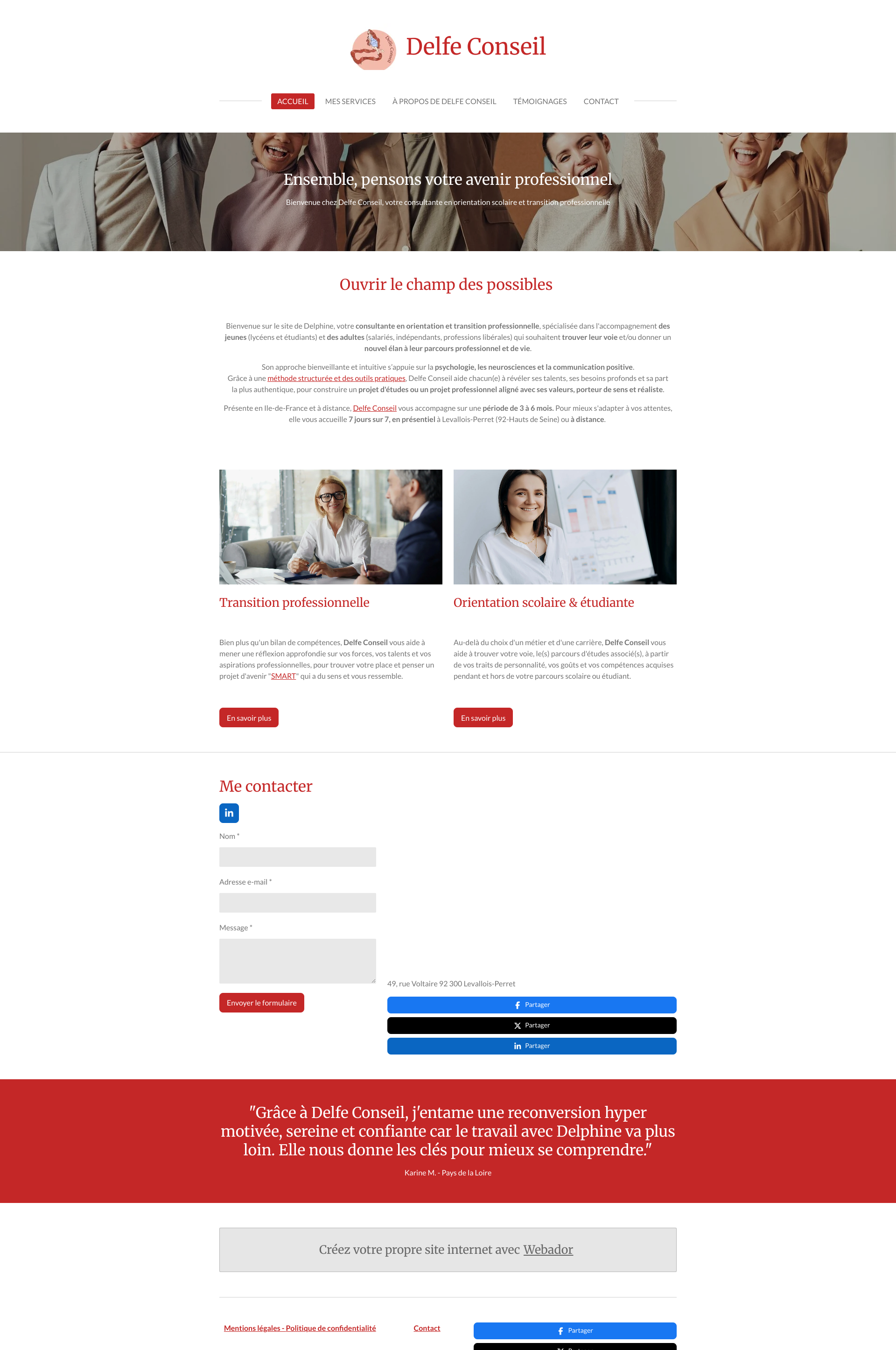 Aperçu du site