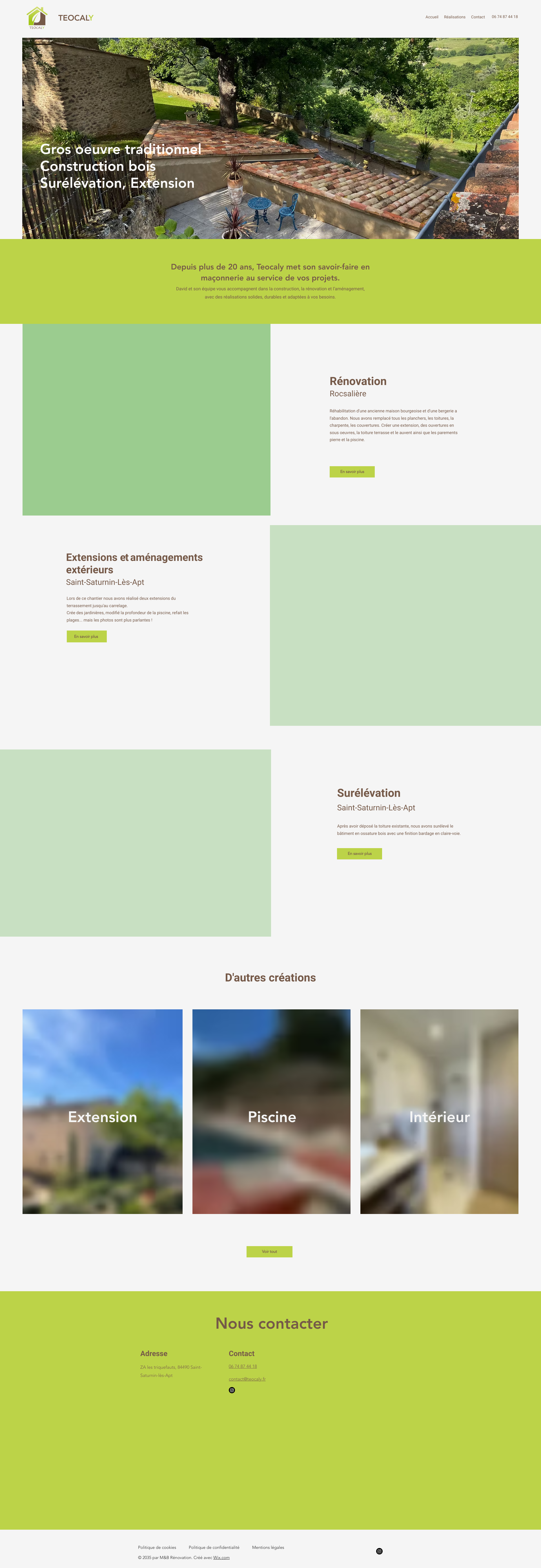 Aperçu du site