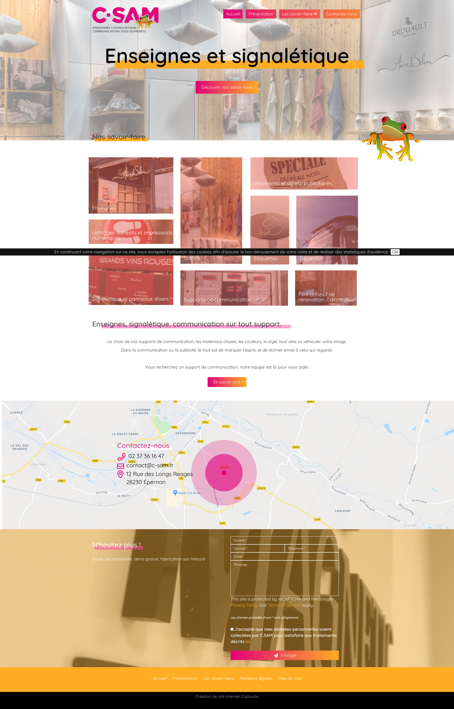 Aperçu du site