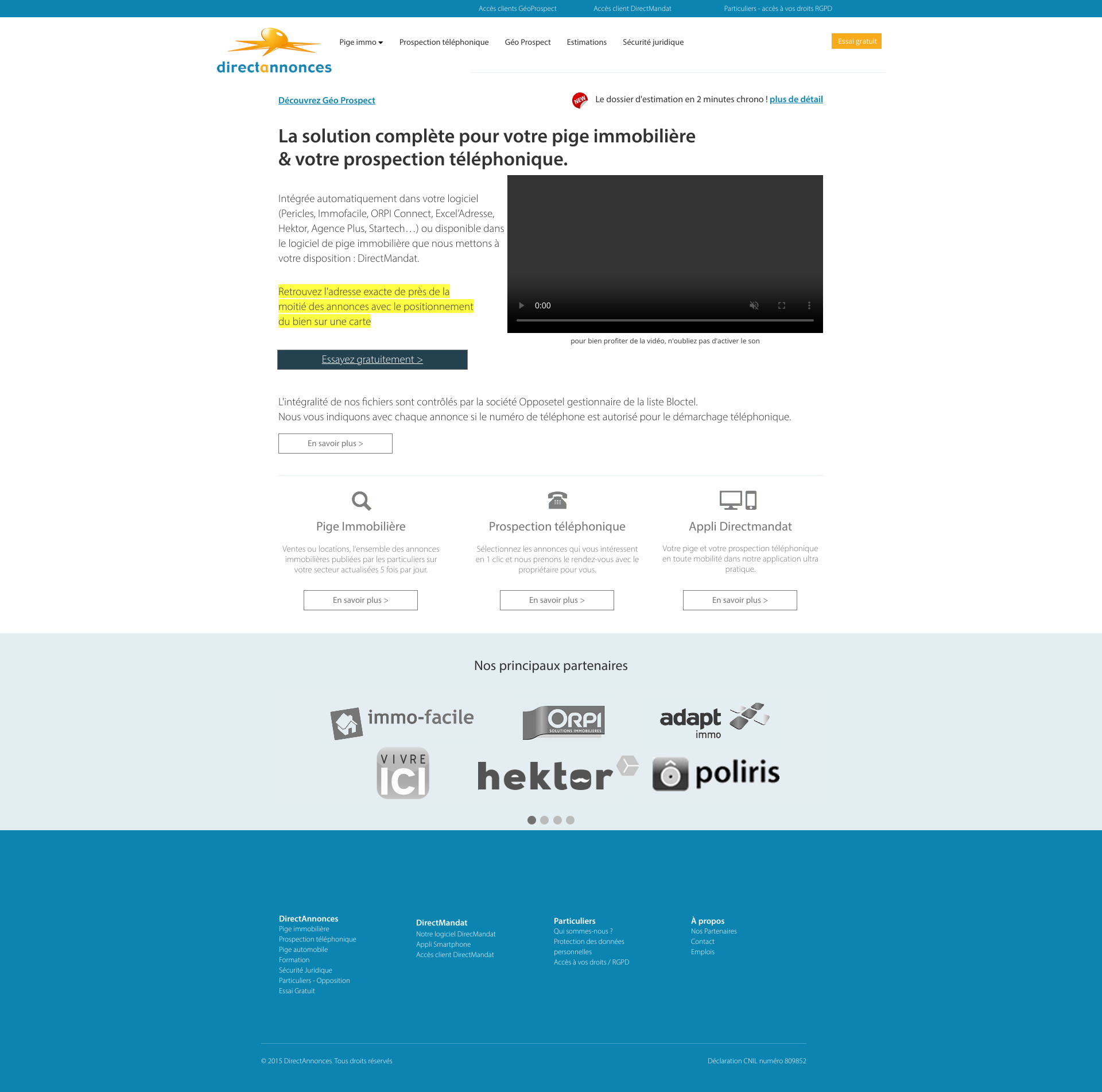 Aperçu du site