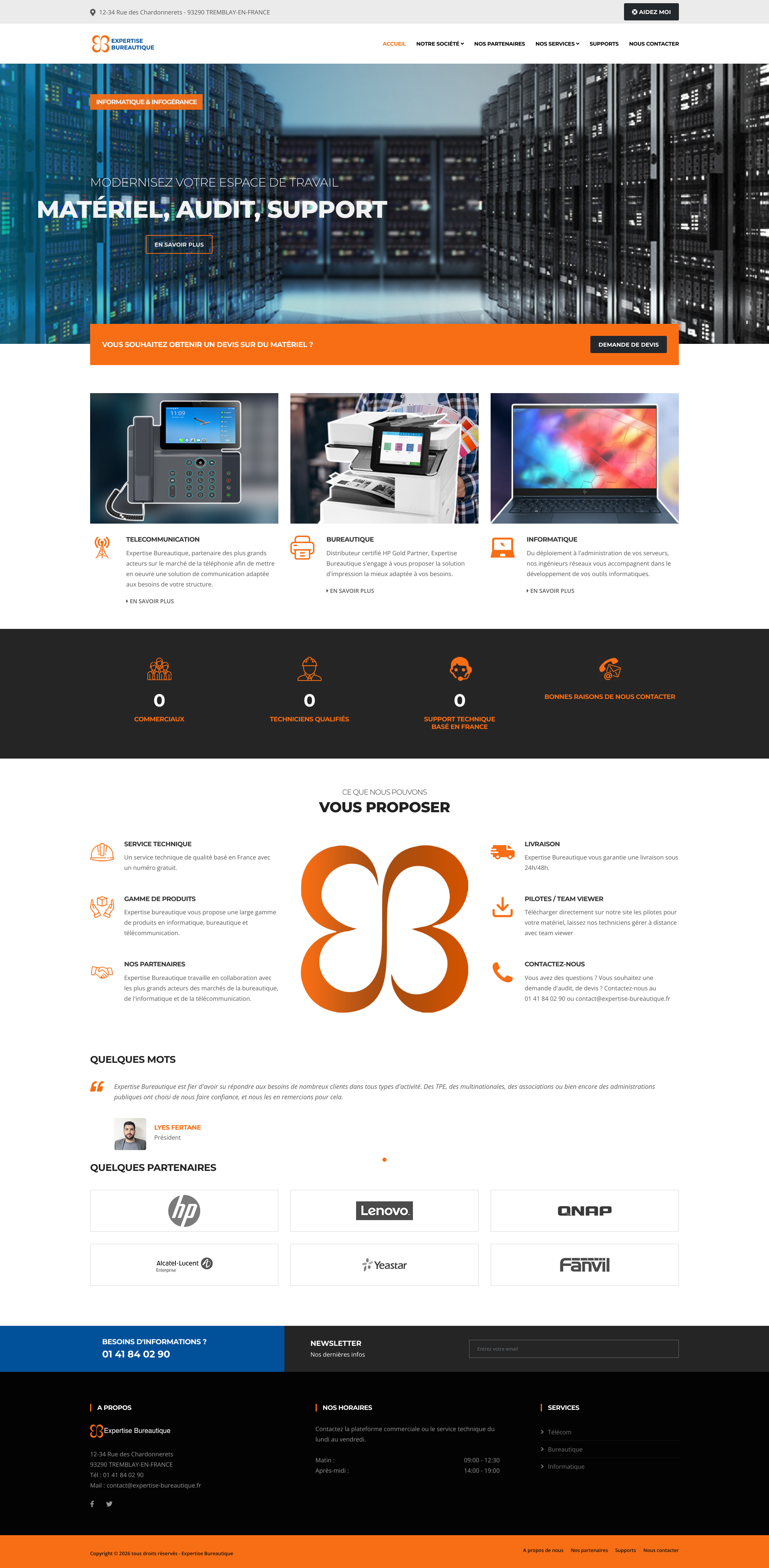 Aperçu du site