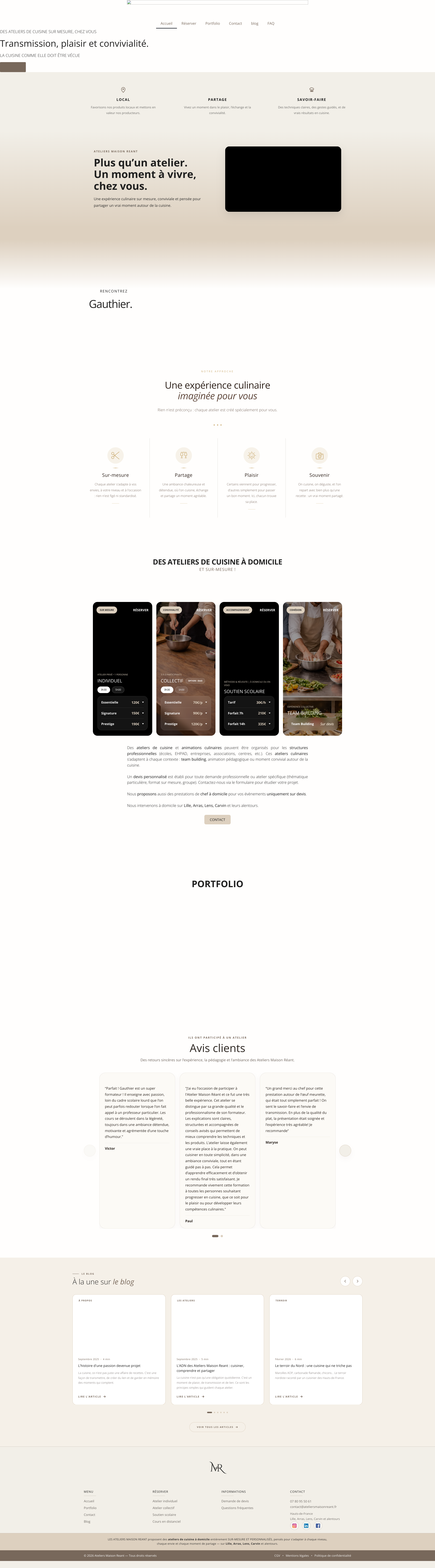 Aperçu du site