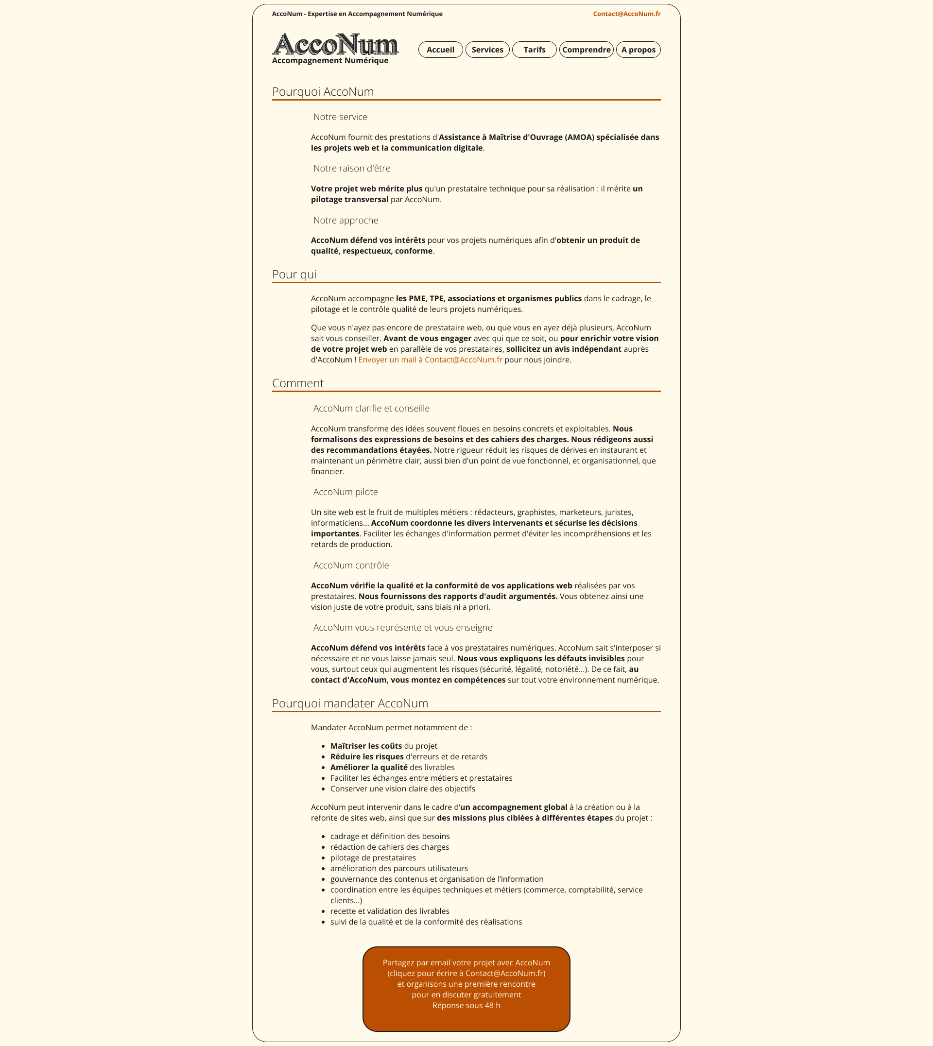Aperçu du site