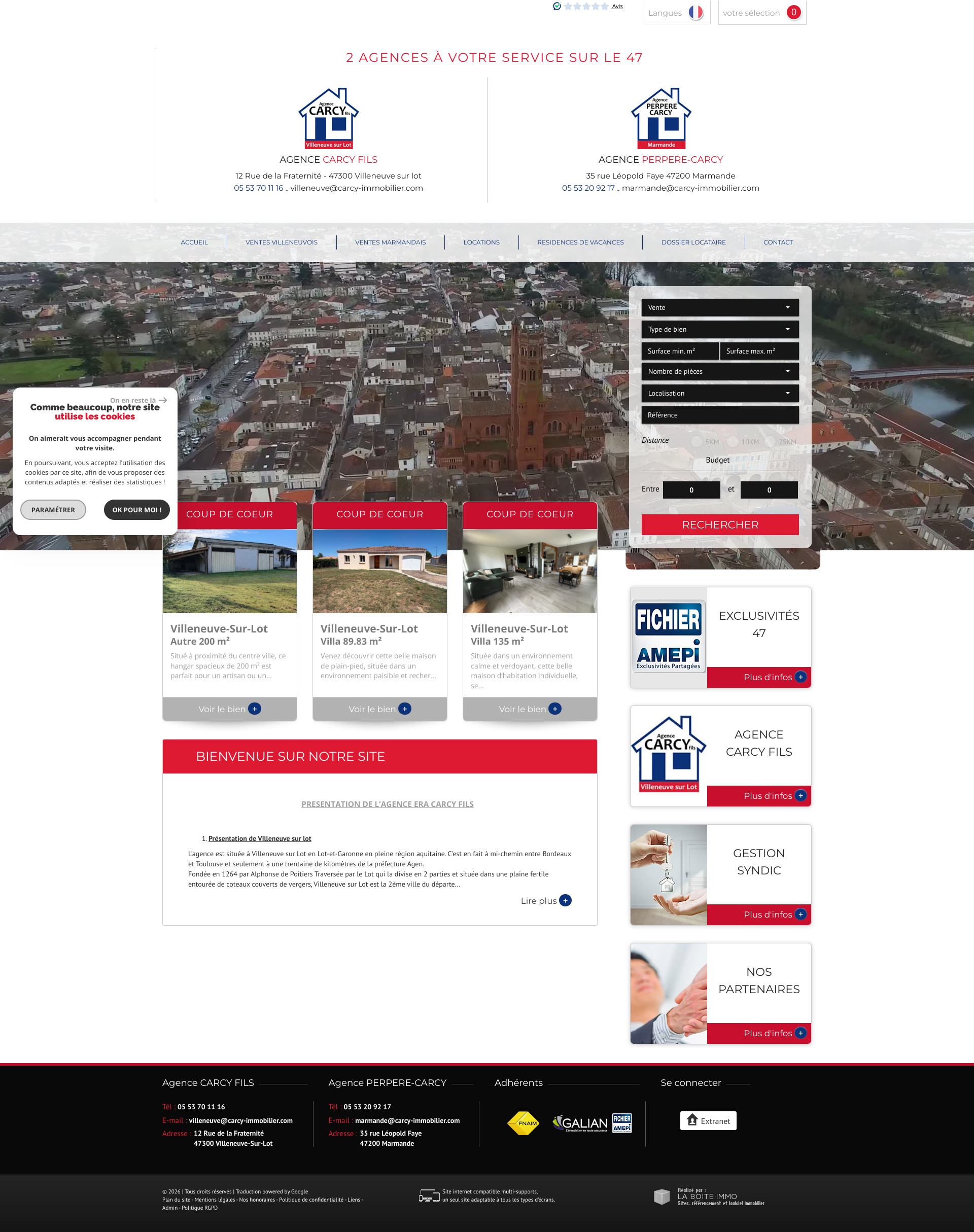 Aperçu du site