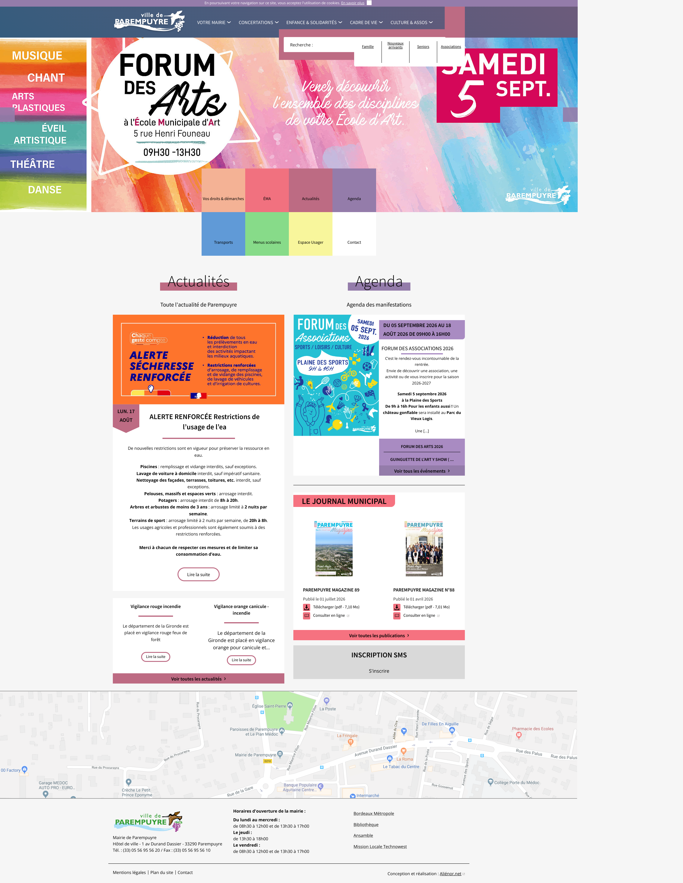 Aperçu du site