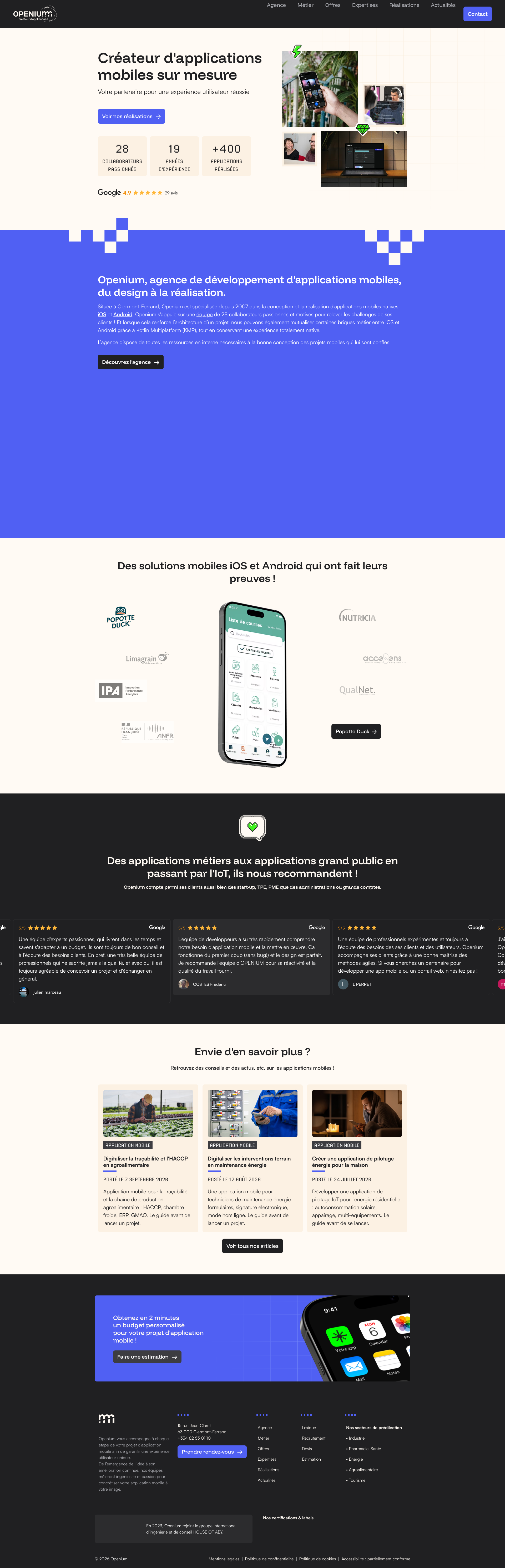 Aperçu du site
