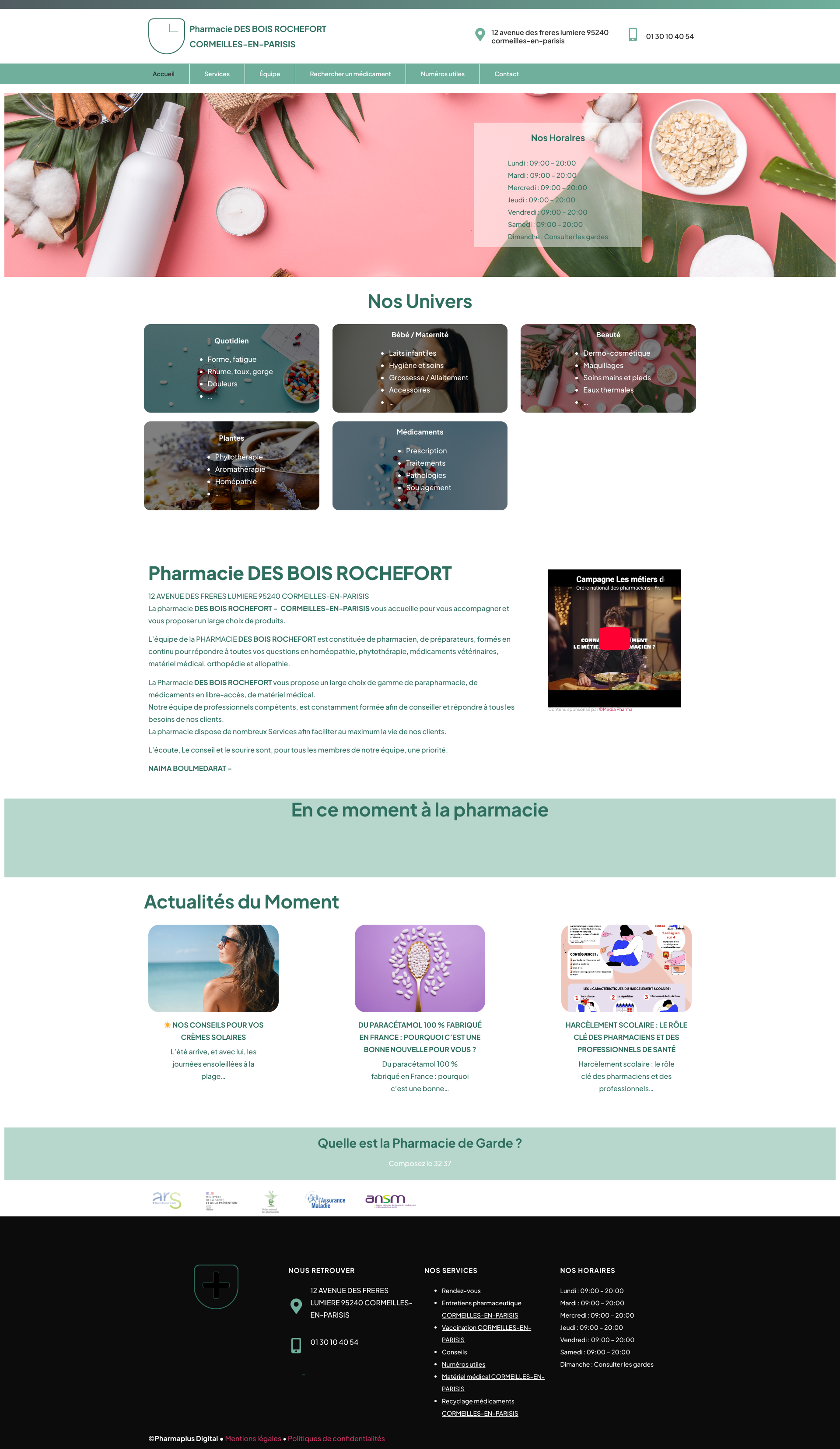 Aperçu du site