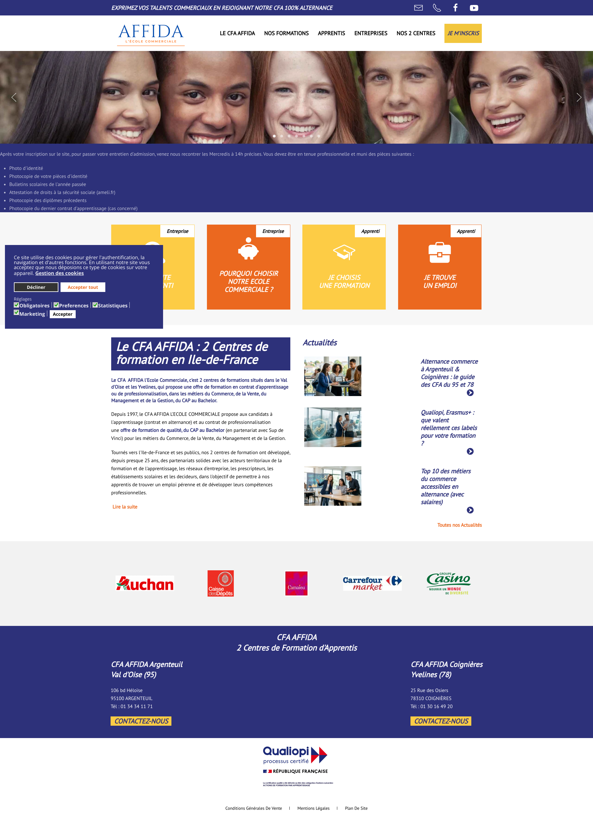 Aperçu du site
