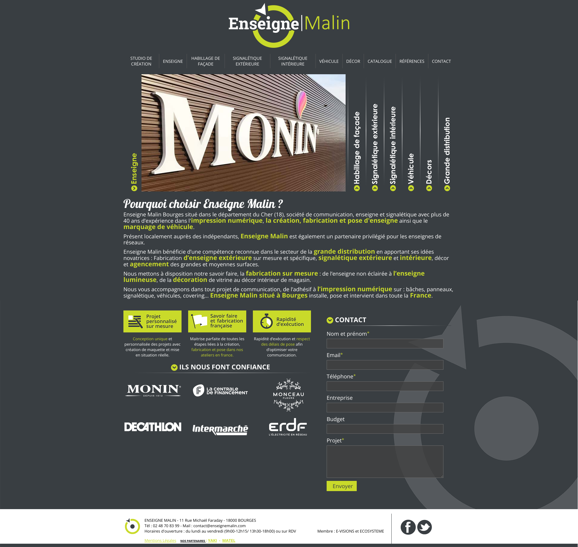 Aperçu du site