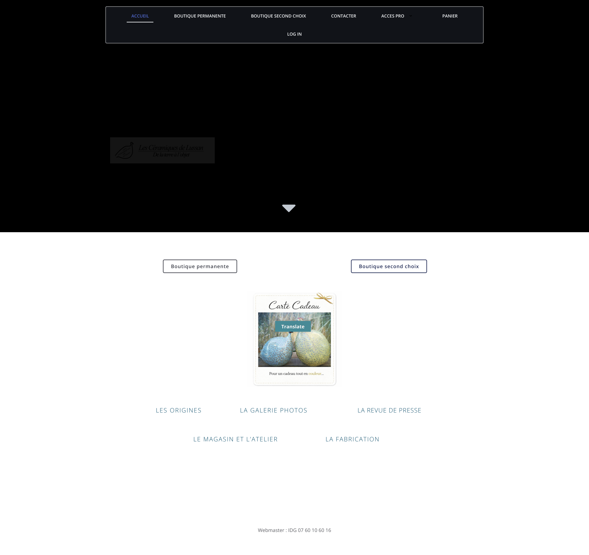 Aperçu du site