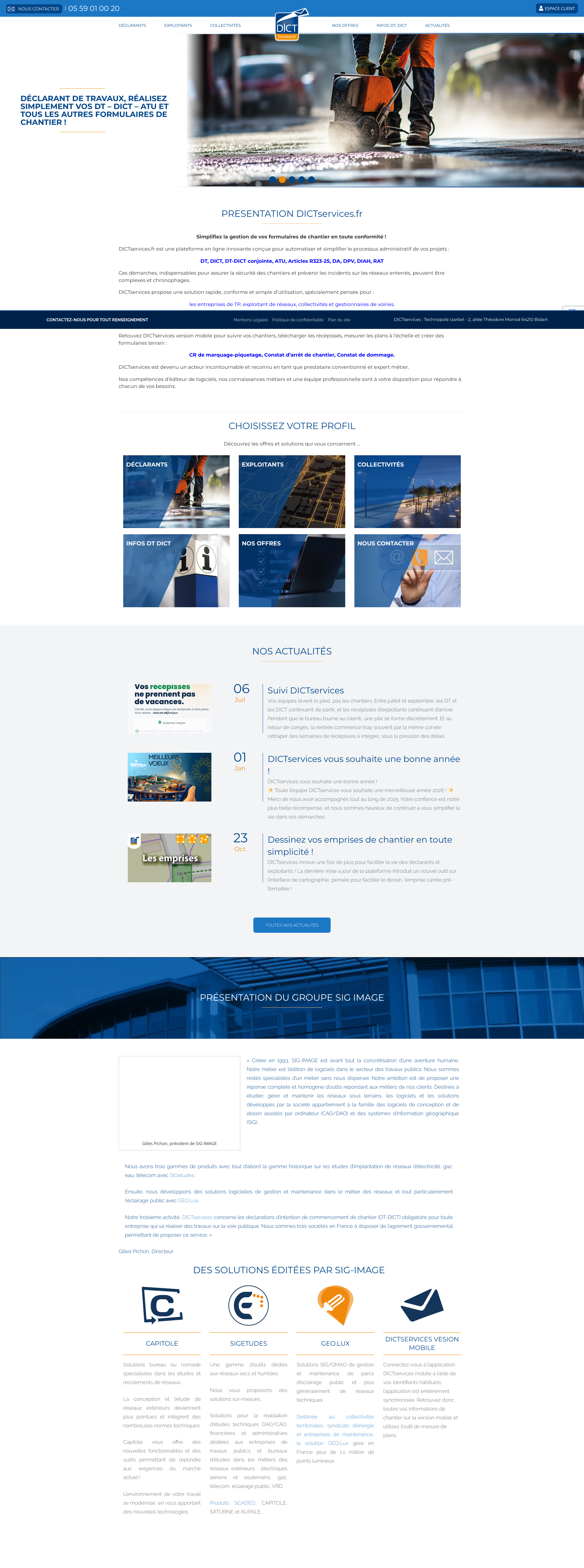 Aperçu du site