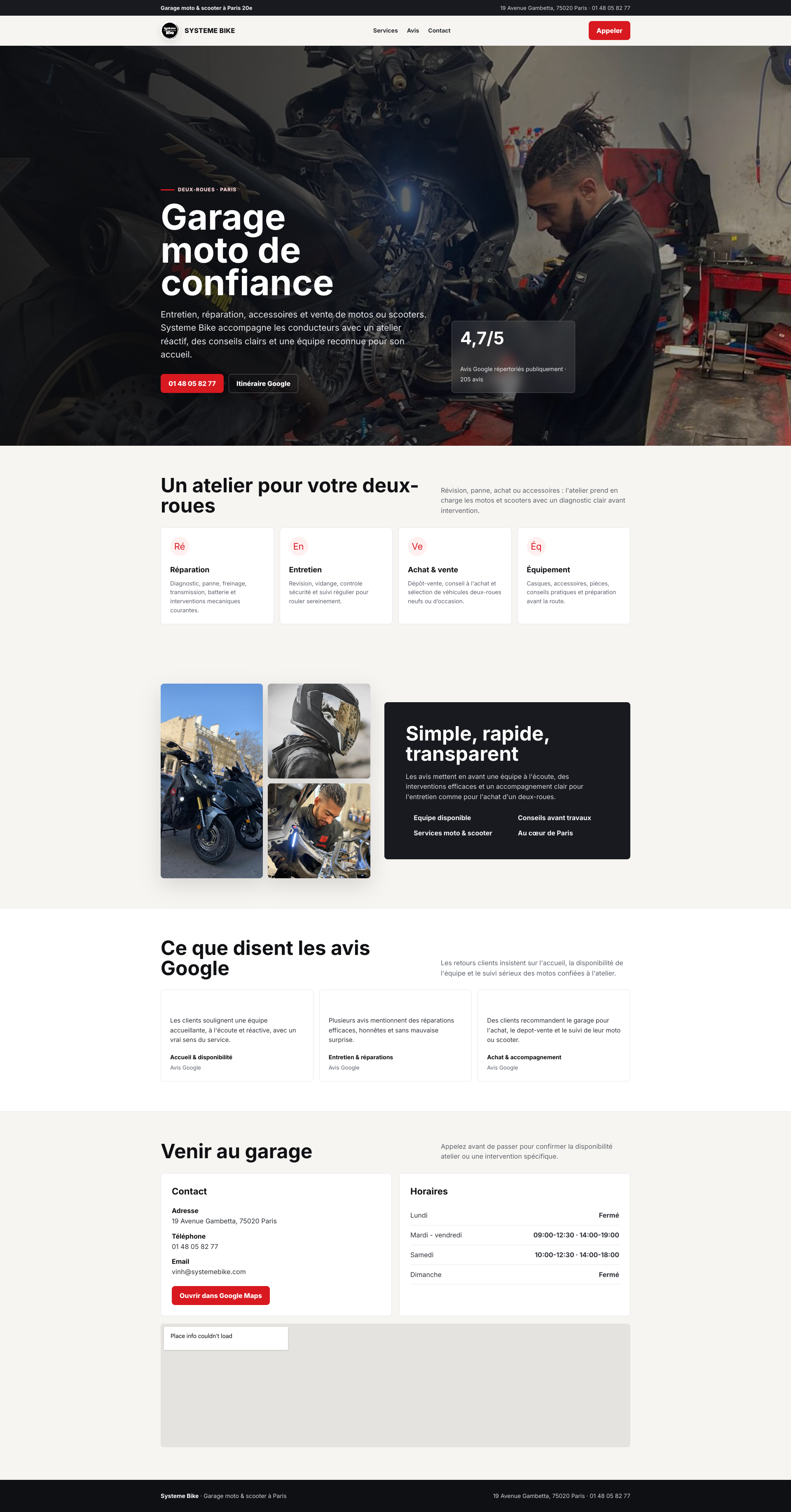 Aperçu du site