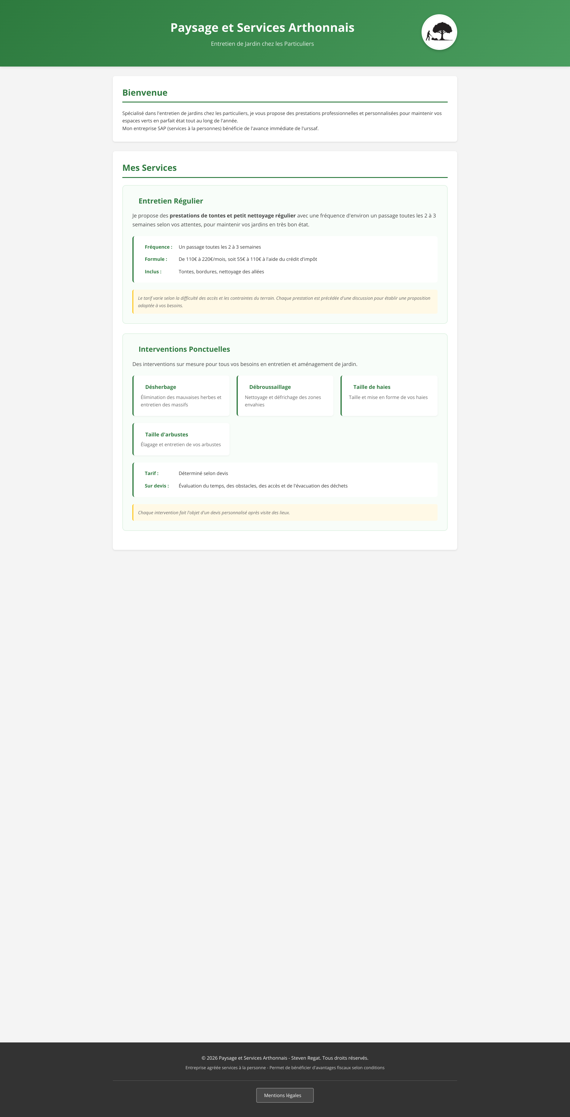 Aperçu du site