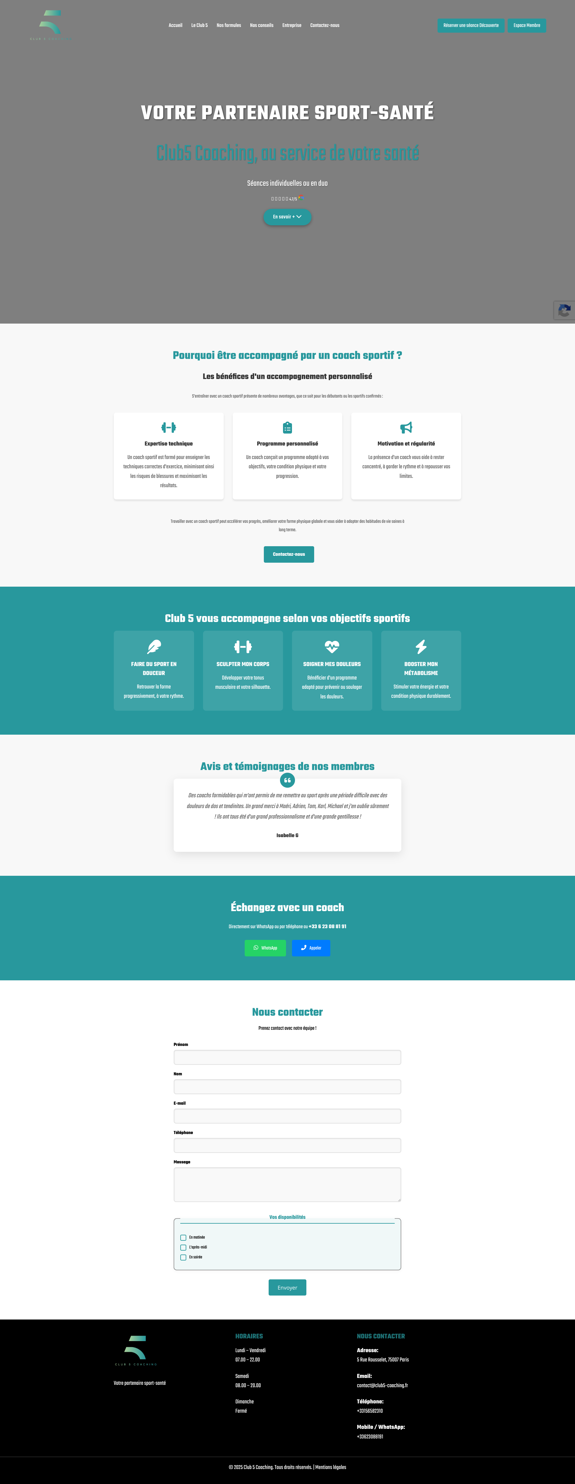 Aperçu du site