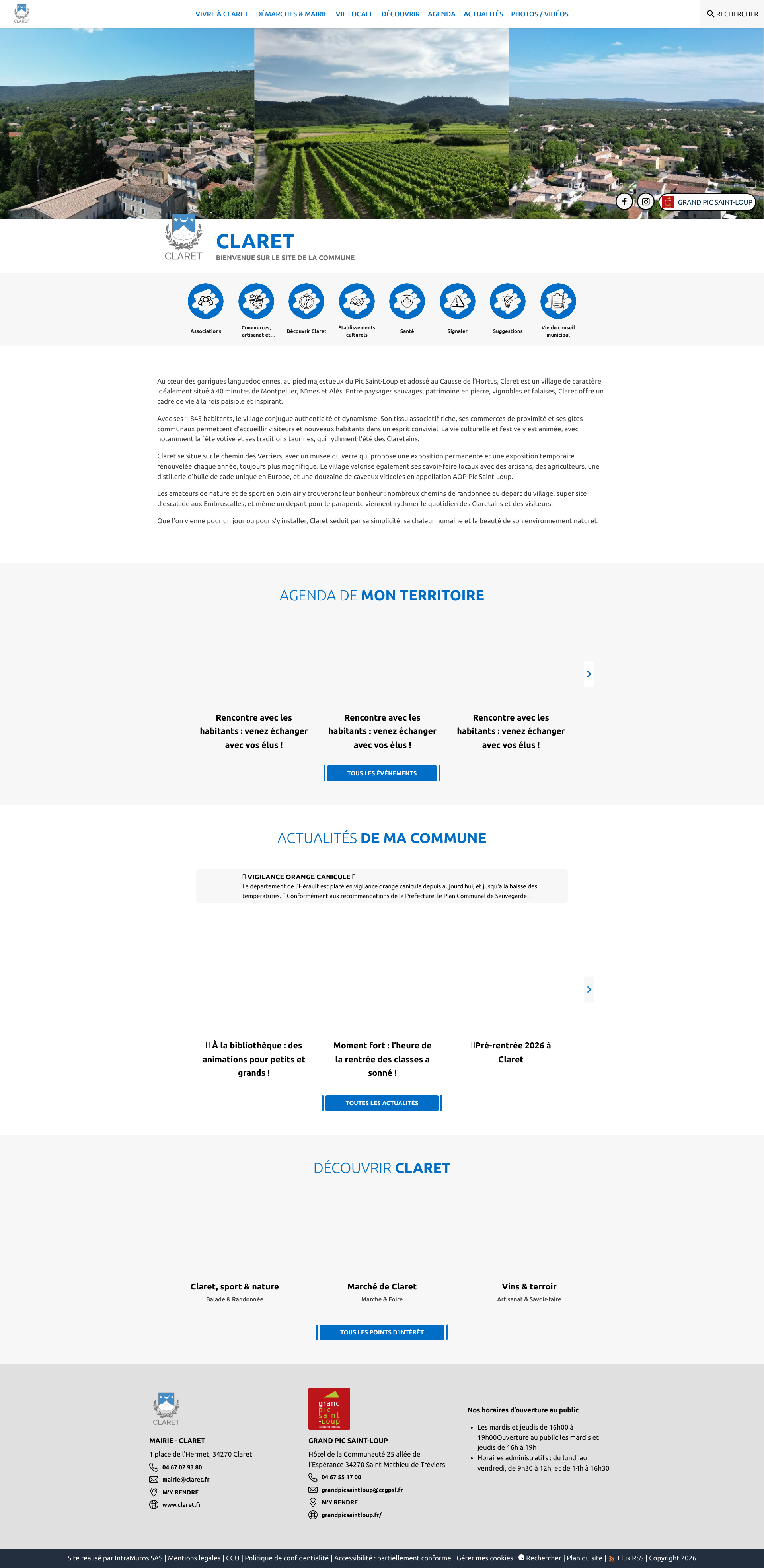 Aperçu du site