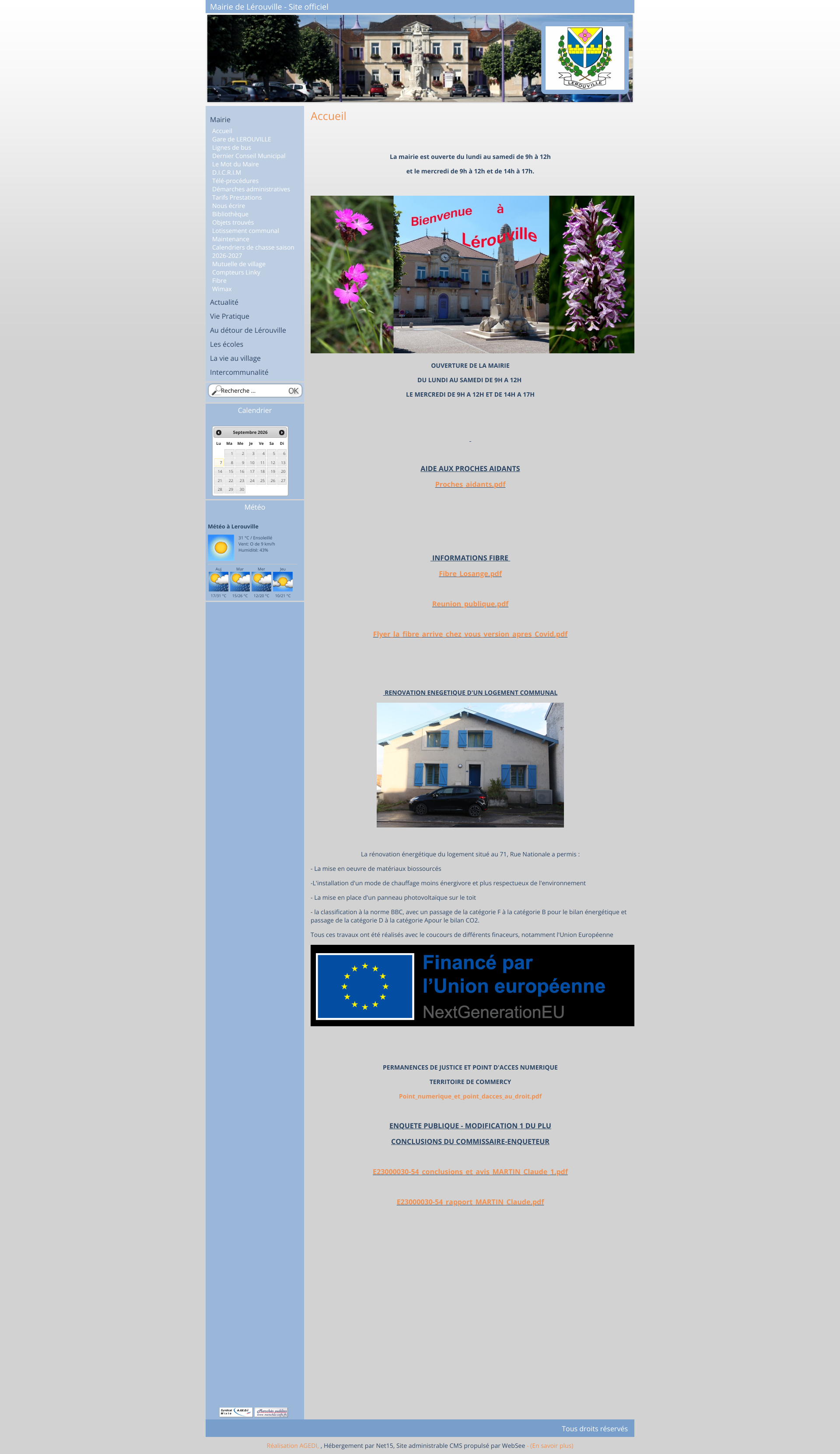 Aperçu du site