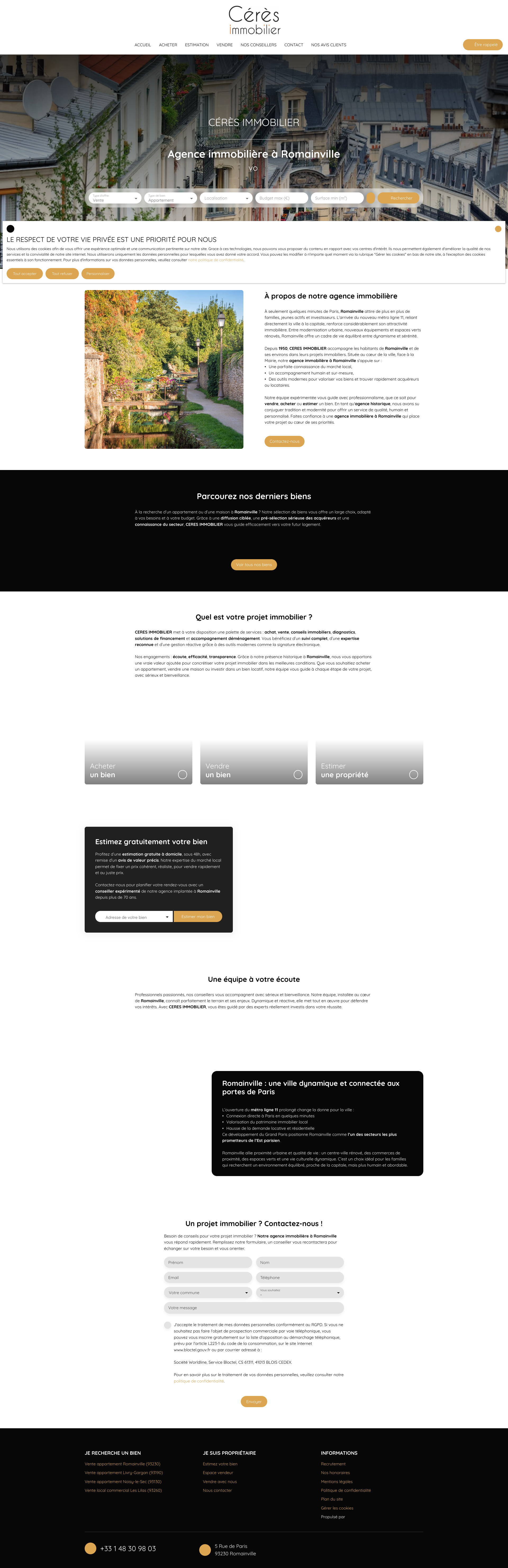 Aperçu du site